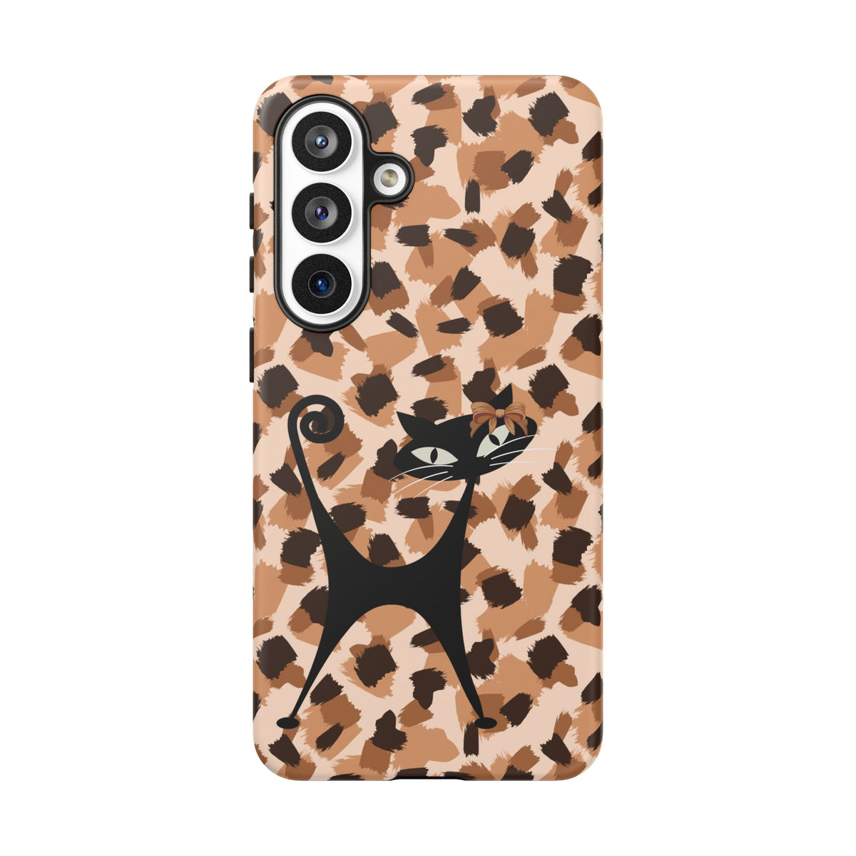 Mid Century Modern Atomic Cat, Animal Print Kitschy Trendy Smart Phone Tough Cases
