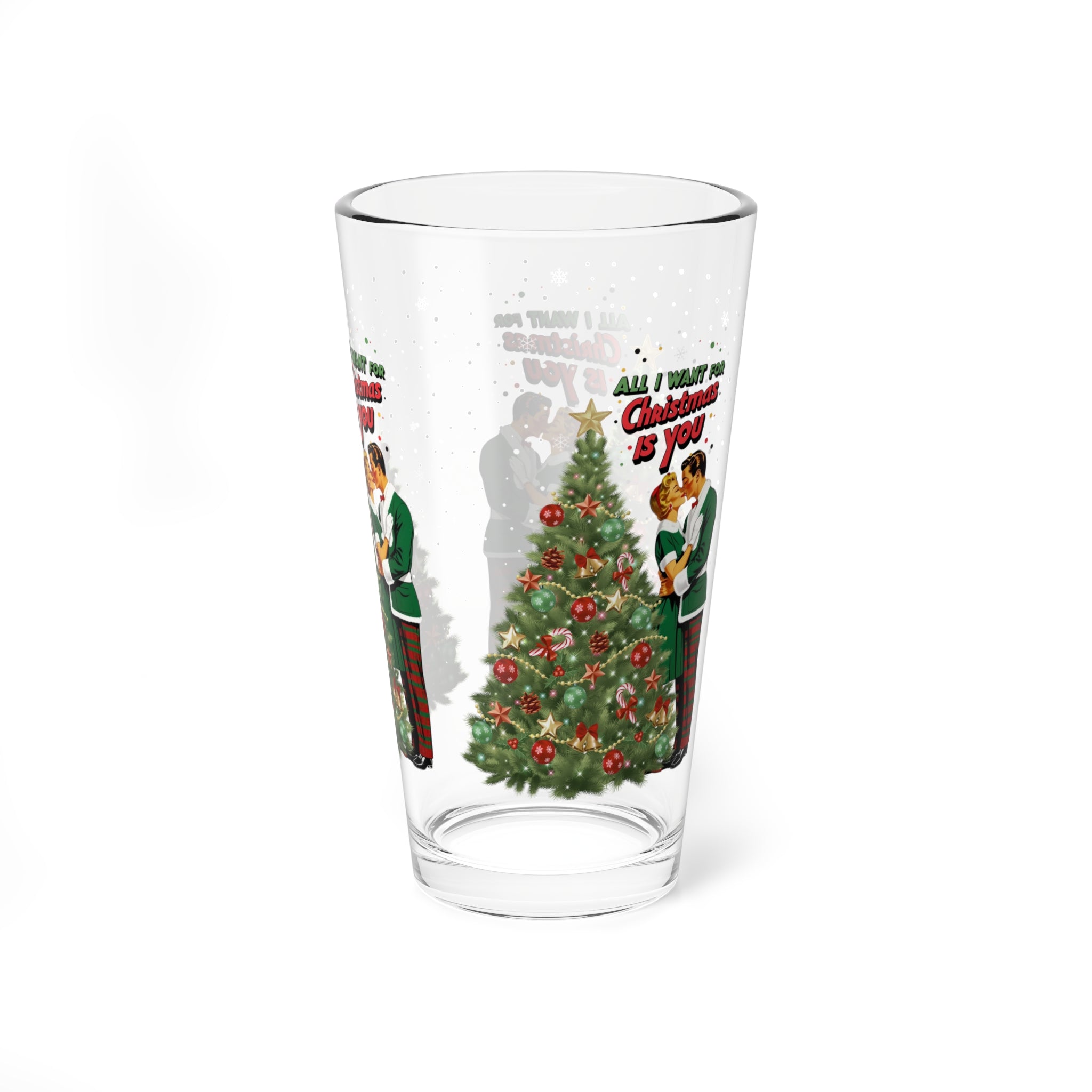 Mid Century Modern Christmas Mod Drinkware Festive Christmas | "All I Want for Christmas is You" Design - Mid Century Modern Gal