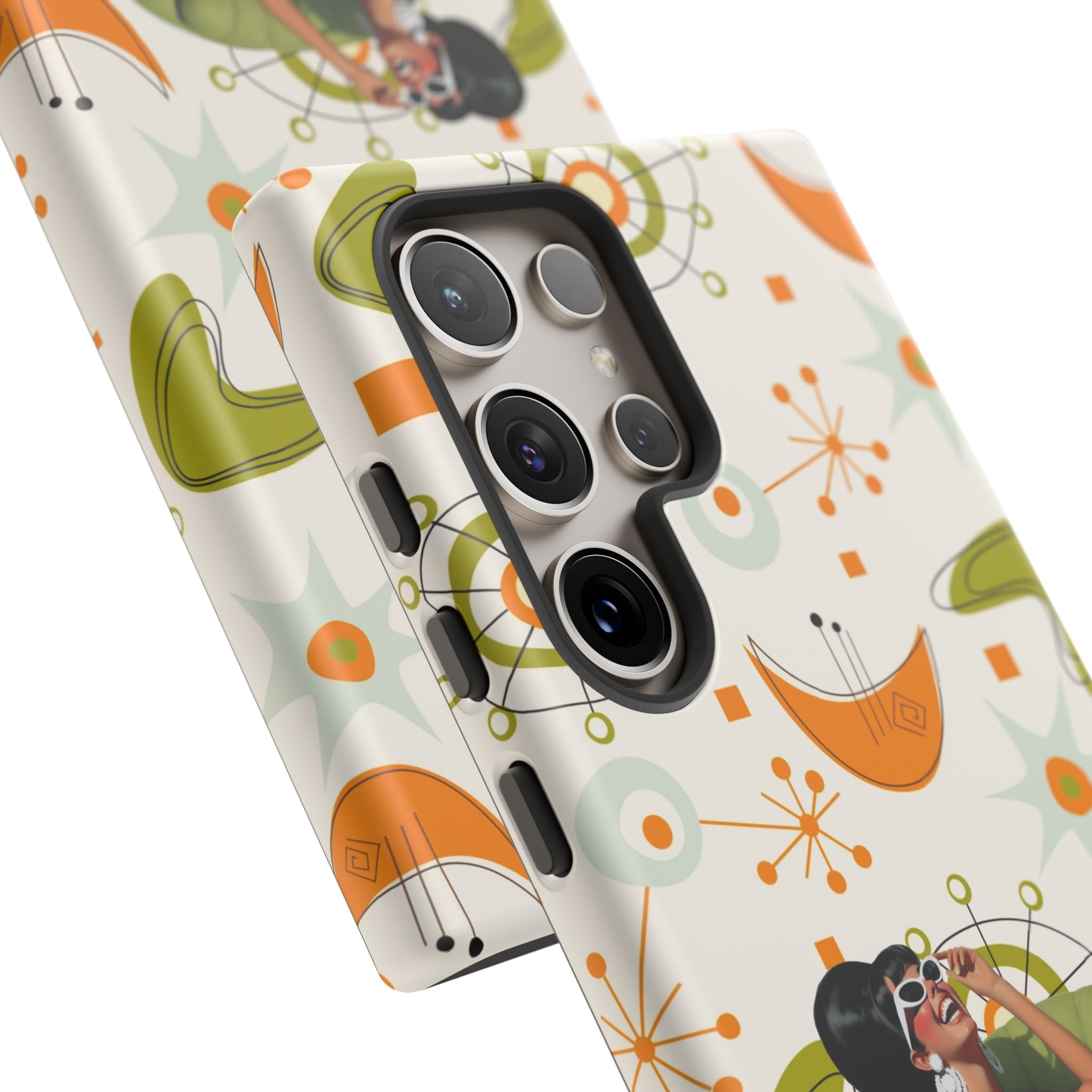 Mid Century Modern Atomic Starburst Mid Mod 60s Gal Retro Chic Tough Phone Case with Vintage Glamour Design