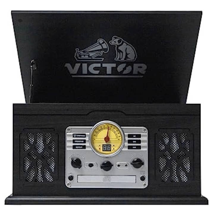 Wholesale Victor State 7-in-1 Wood Music Center with 3-Speed Turntable