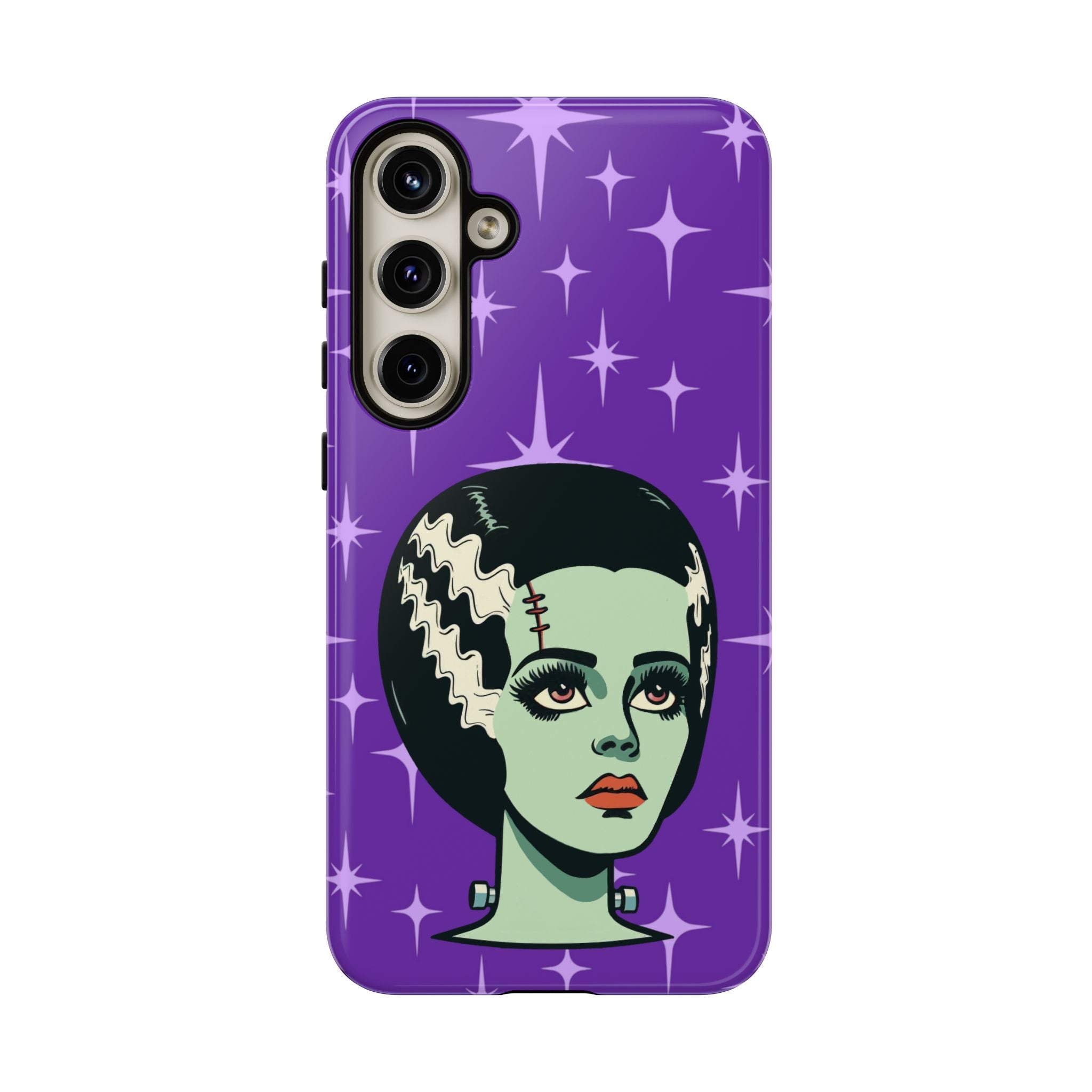Bride of Frankenstein Retro Mid Mod Horror Buff Purple Halloween Tough Phone Case