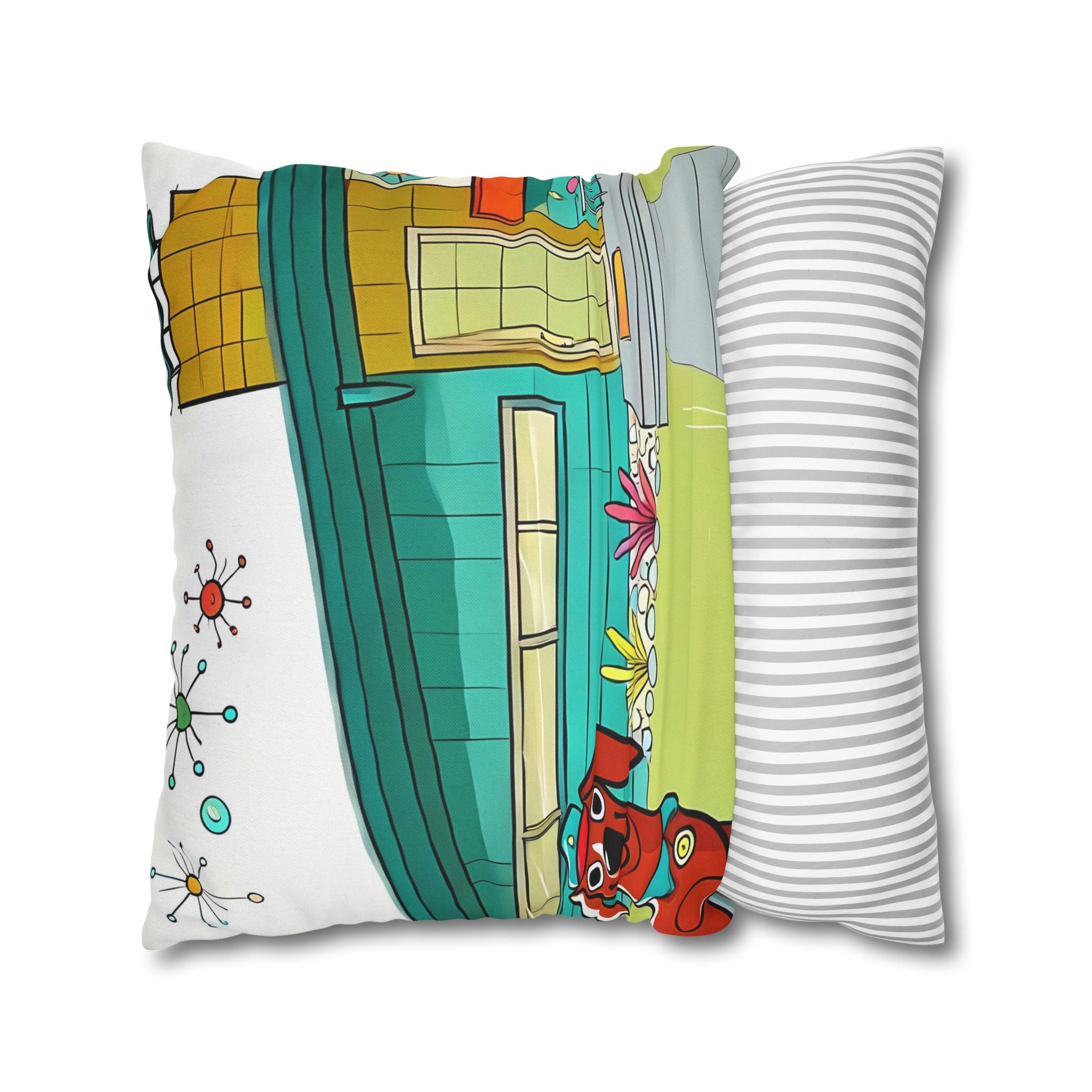 Chief Of Doxie Dwelling, Kitschy Mid Century Modern Pillow COVER Only - Mid Century Modern Gal