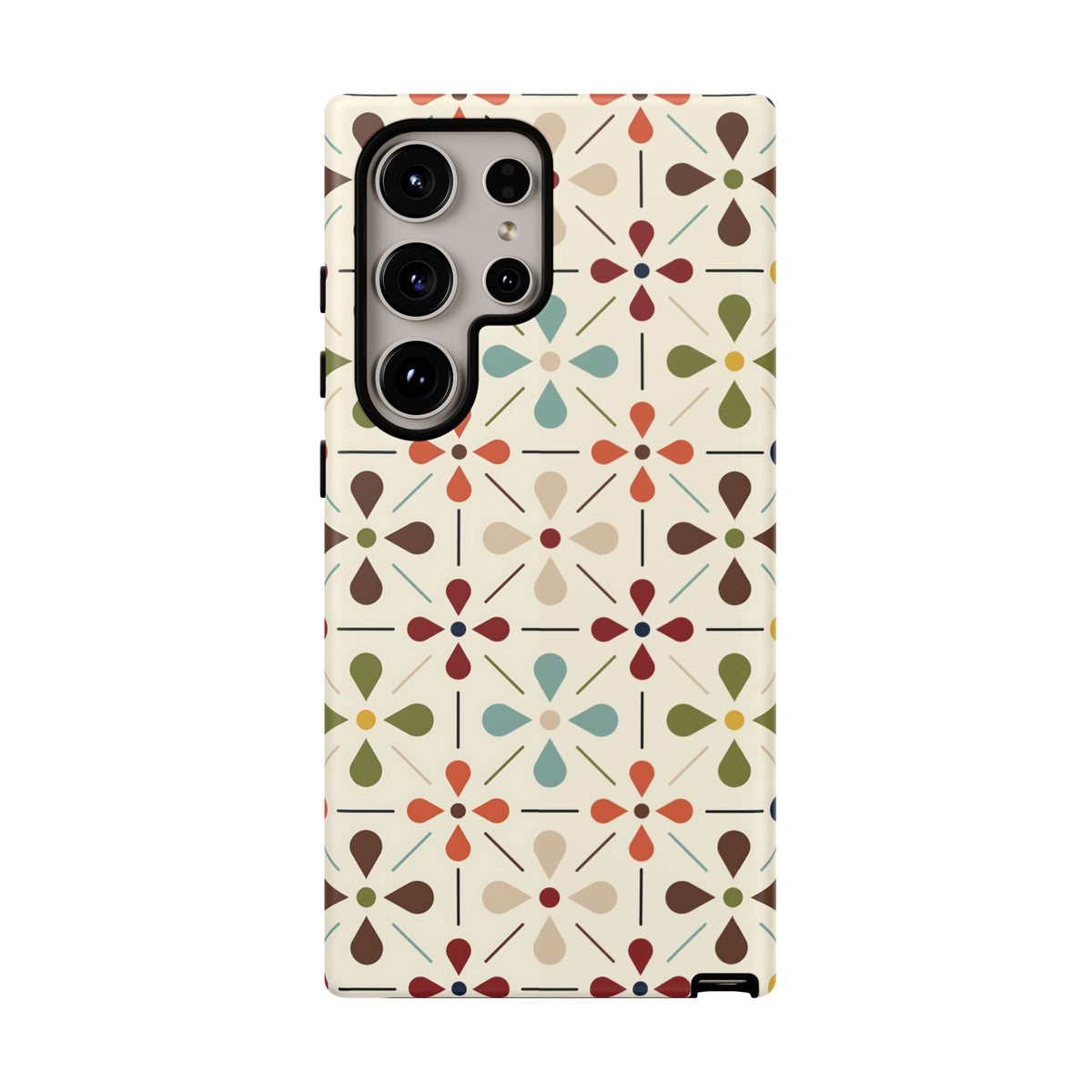 Scandinavian Flower, Mid Modern Danish Design Tough Phone Case