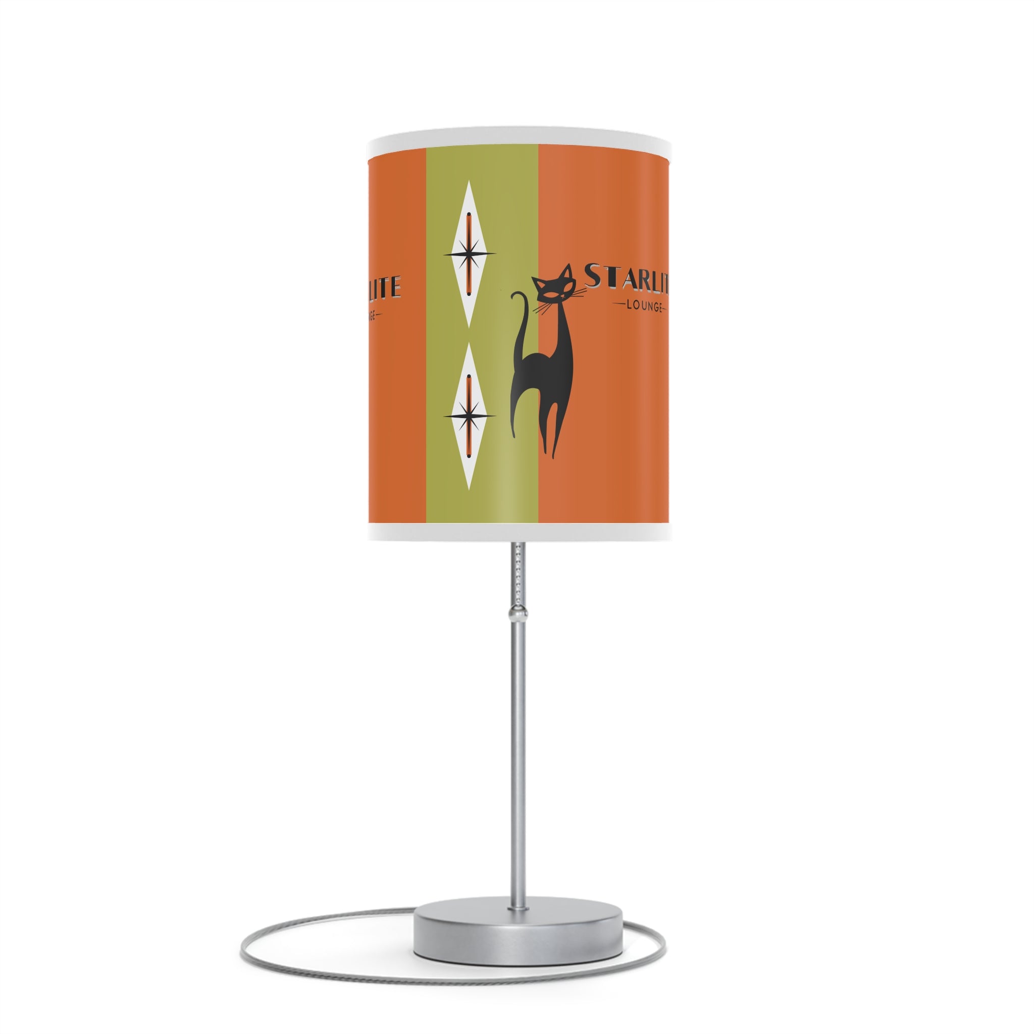 Atomic Cat Starlite Lounge, Mid Century Modern Retro Cat Design Table Lamp - Unique Home Decor for Cat Lovers - Mid Century Modern Gal