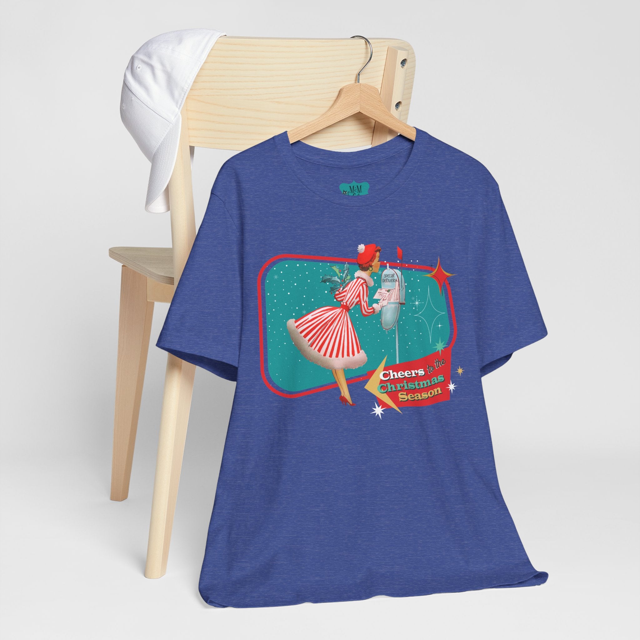 A Merry And Bright Holiday Kitsch Christmas Season Retro Christmas Cheers Unisex Jersey Tee - Mid Century Modern Gal