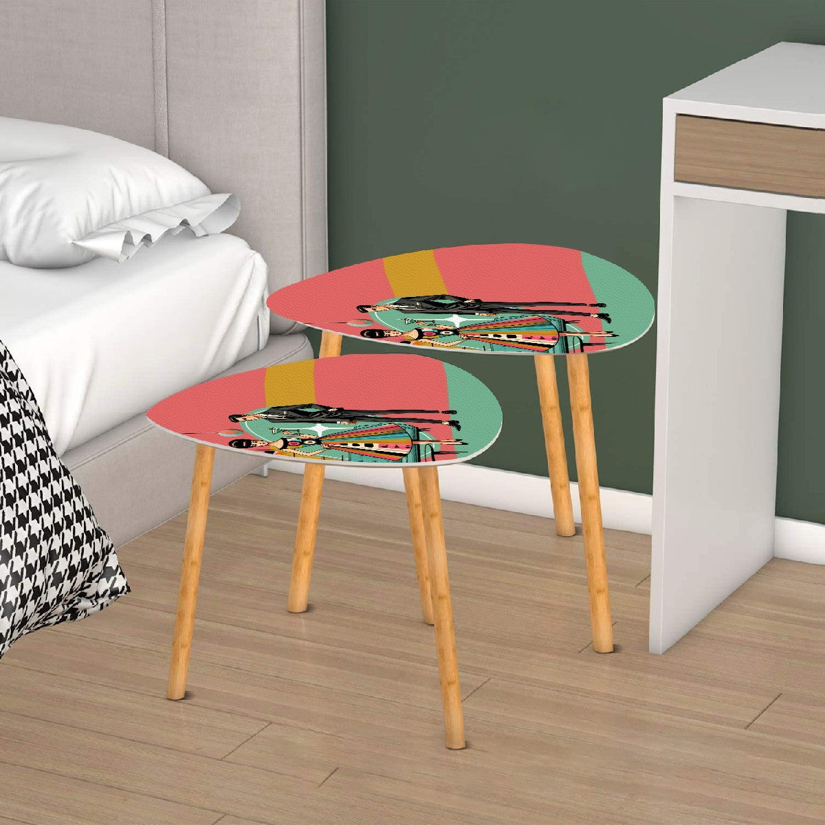 Mid Century Modern Barware, Kitschy Nesting Table Set - Mid Century Modern Gal