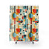 Mid Century Modern Bauhaus Style, Orange, Teal, Aqua Geometric Designed Shower Curtain - Mid Century Modern Gal