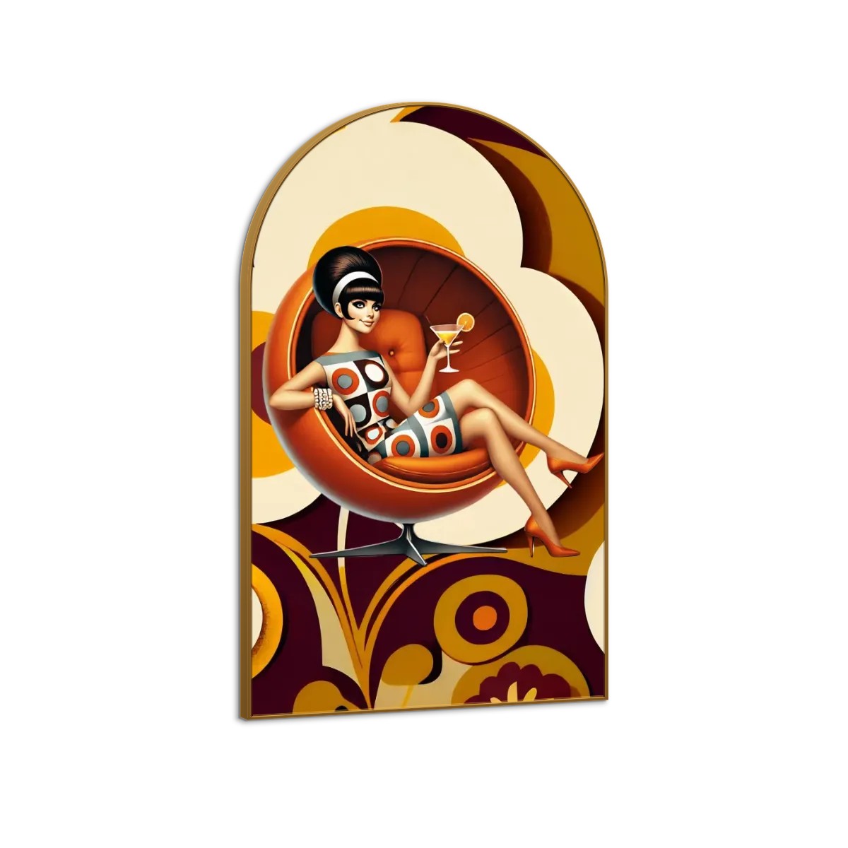 Mod 60s Flower Power Groovy Arc Wall Art - Mid Century Modern Gal