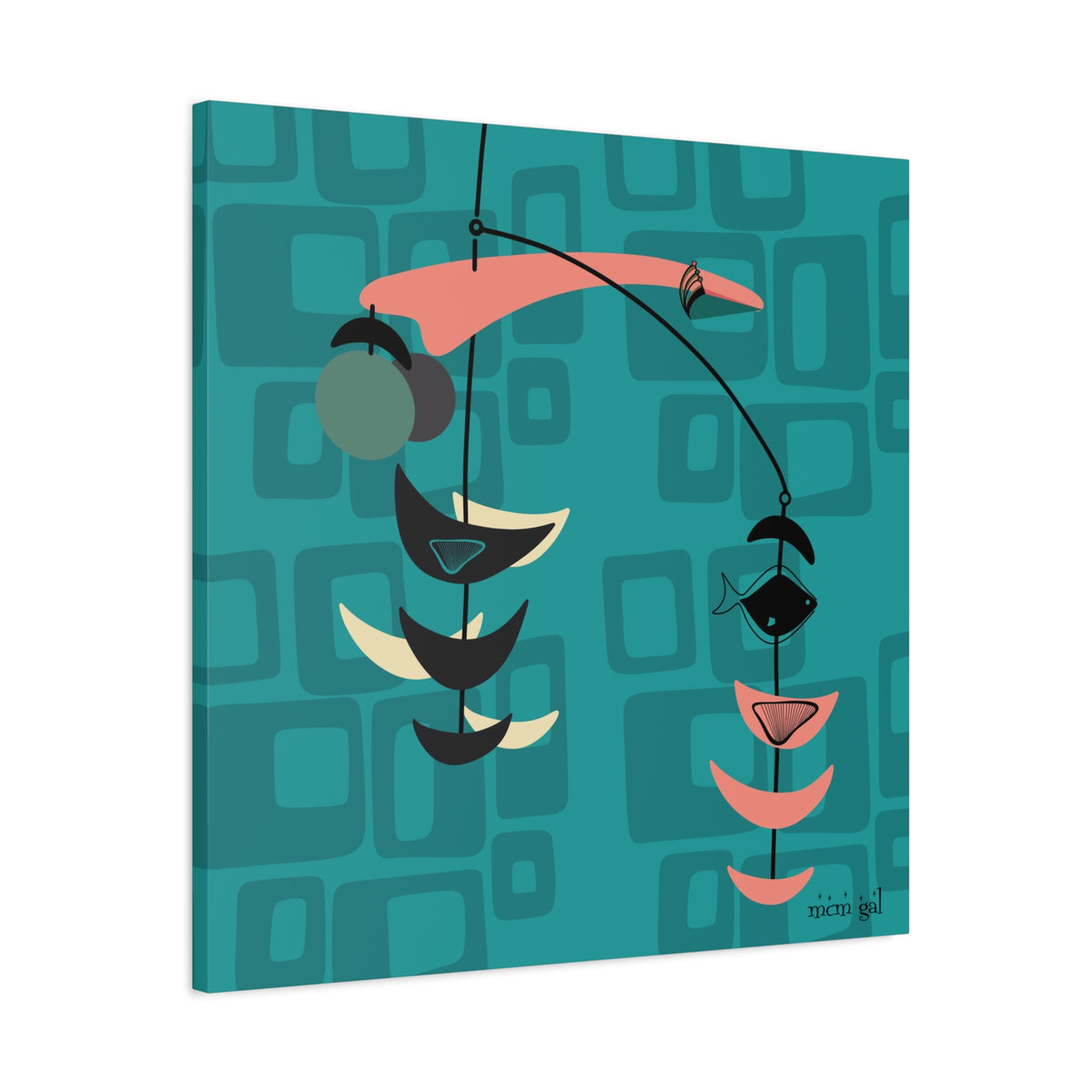 Mid Century Modern Fish Art Modern Abstract Wall Art Canvas - Stylish Home Decor for Contemporary Spaces - Mid Century Modern Gal