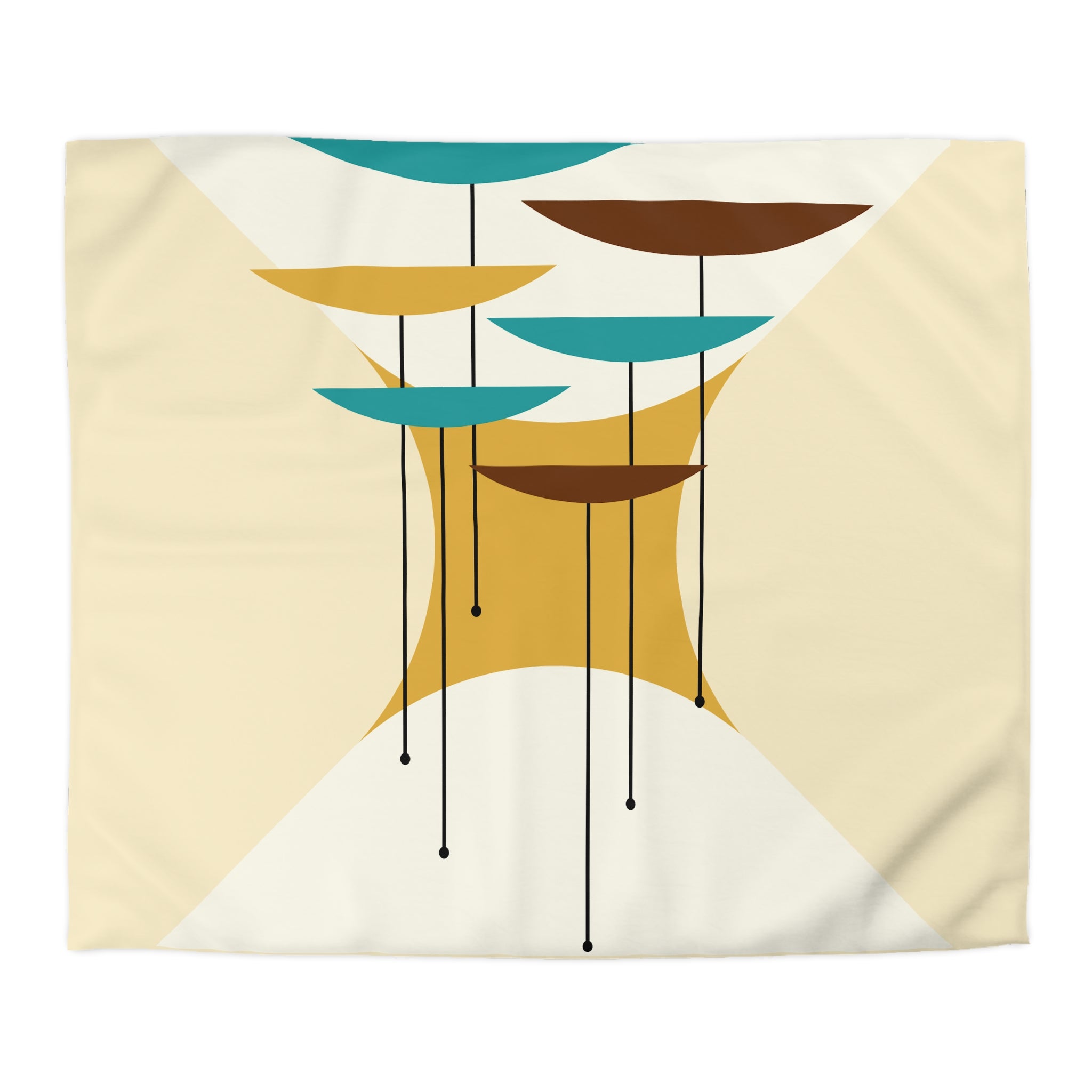 Mid Century Modernist, Minimalist Creamy Abstract MCM Retro Duvet Cover - Mid Century Modern Gal