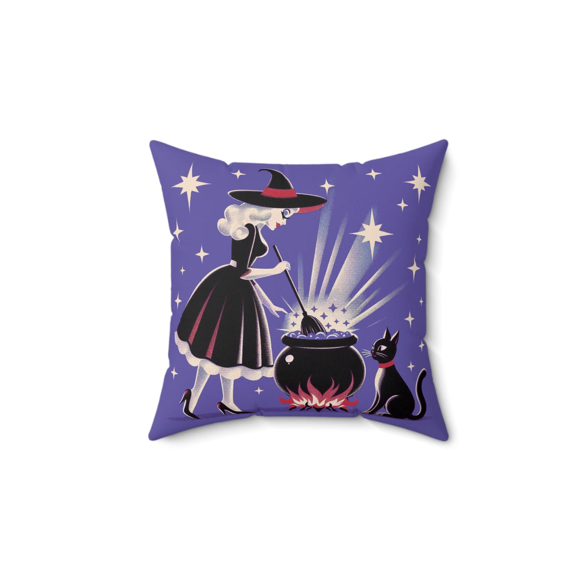 Witch's Brew Mid Century Modern Halloween Gothic Purple Pillow Cover and Insert - Mid Century Modern Gal