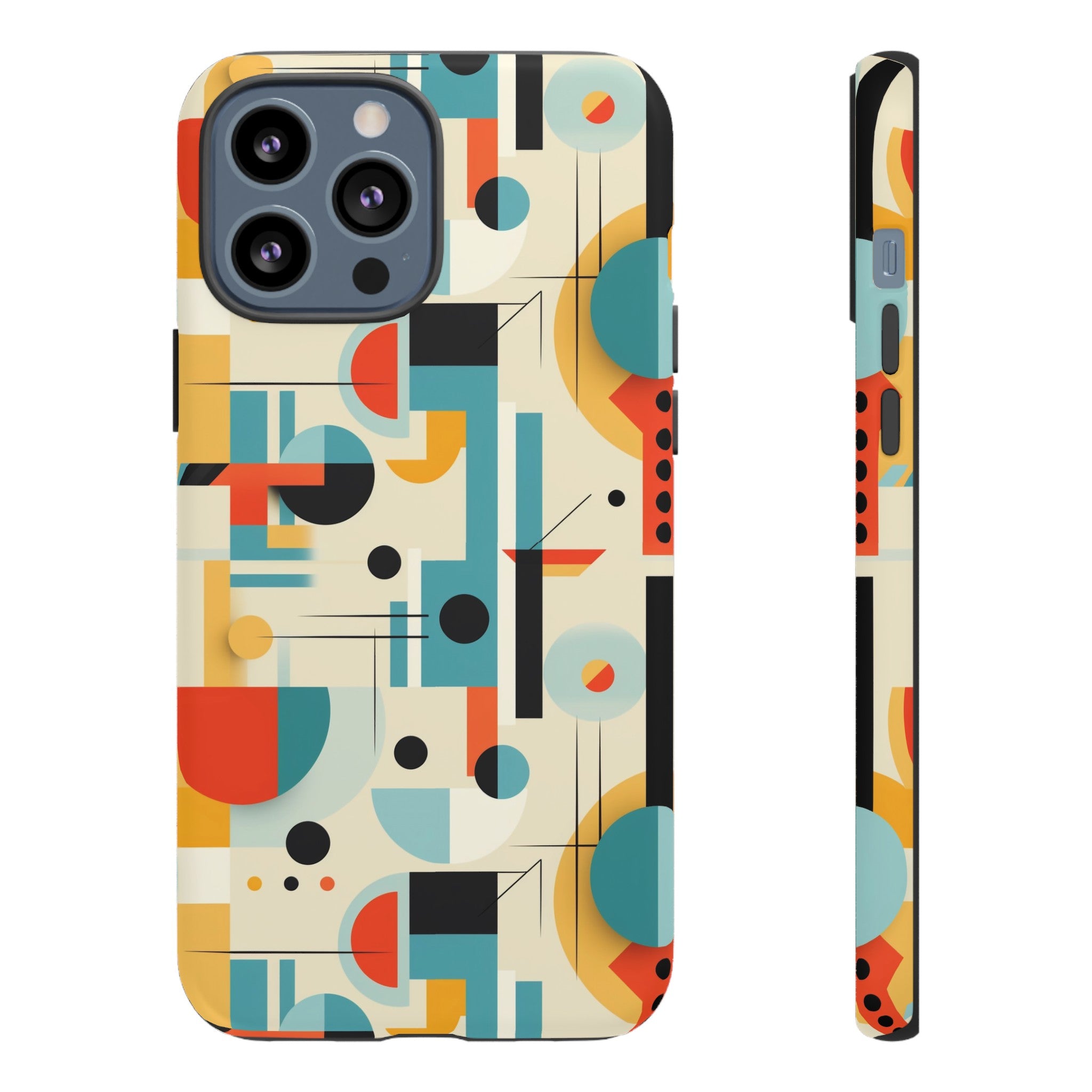 Bauhaus Designed Mid Mod Geometric Groovy Smart Phone, iPhone, Samsung Compatible Tough Cases