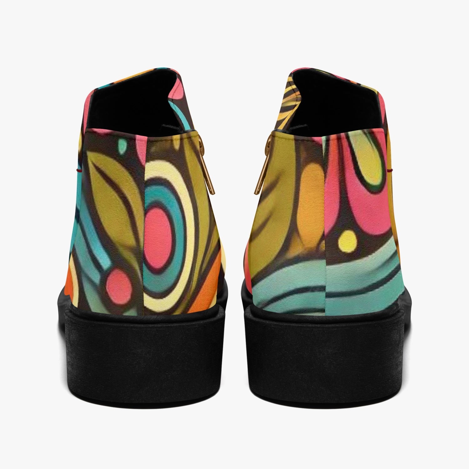 Hippie Hipster Shoe Boots, Floral 60s 70s Mod Footwear - Mid Century Modern Gal