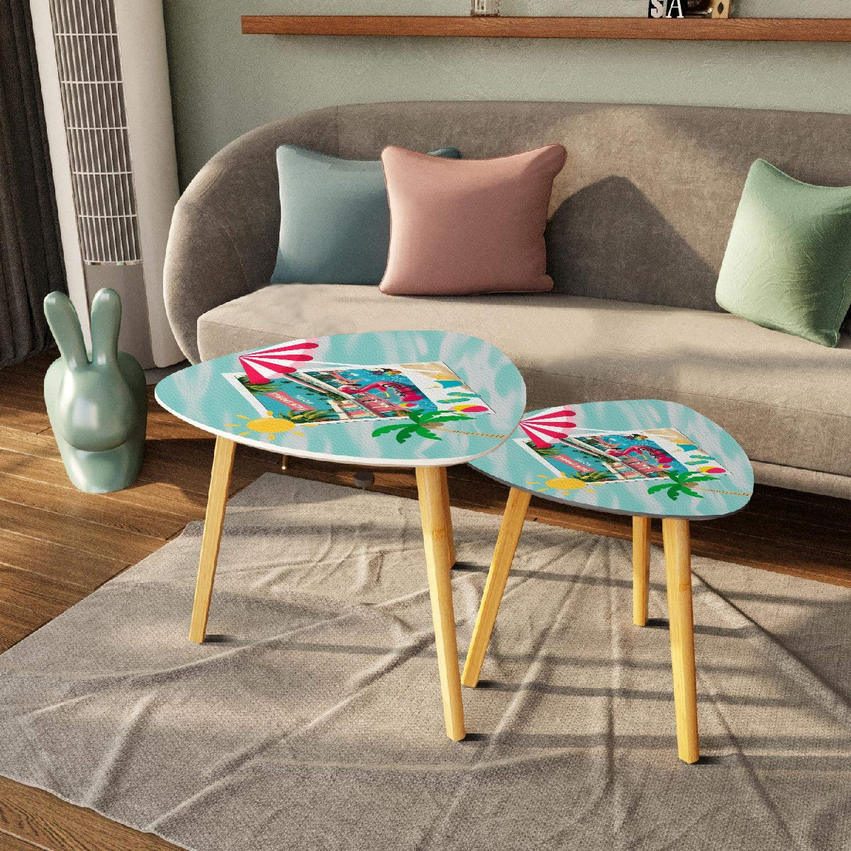 Hotel California Palm Springs Kitschy Flamingo, Atomic Cats Mid Century Modern Nesting Tables - Mid Century Modern Gal