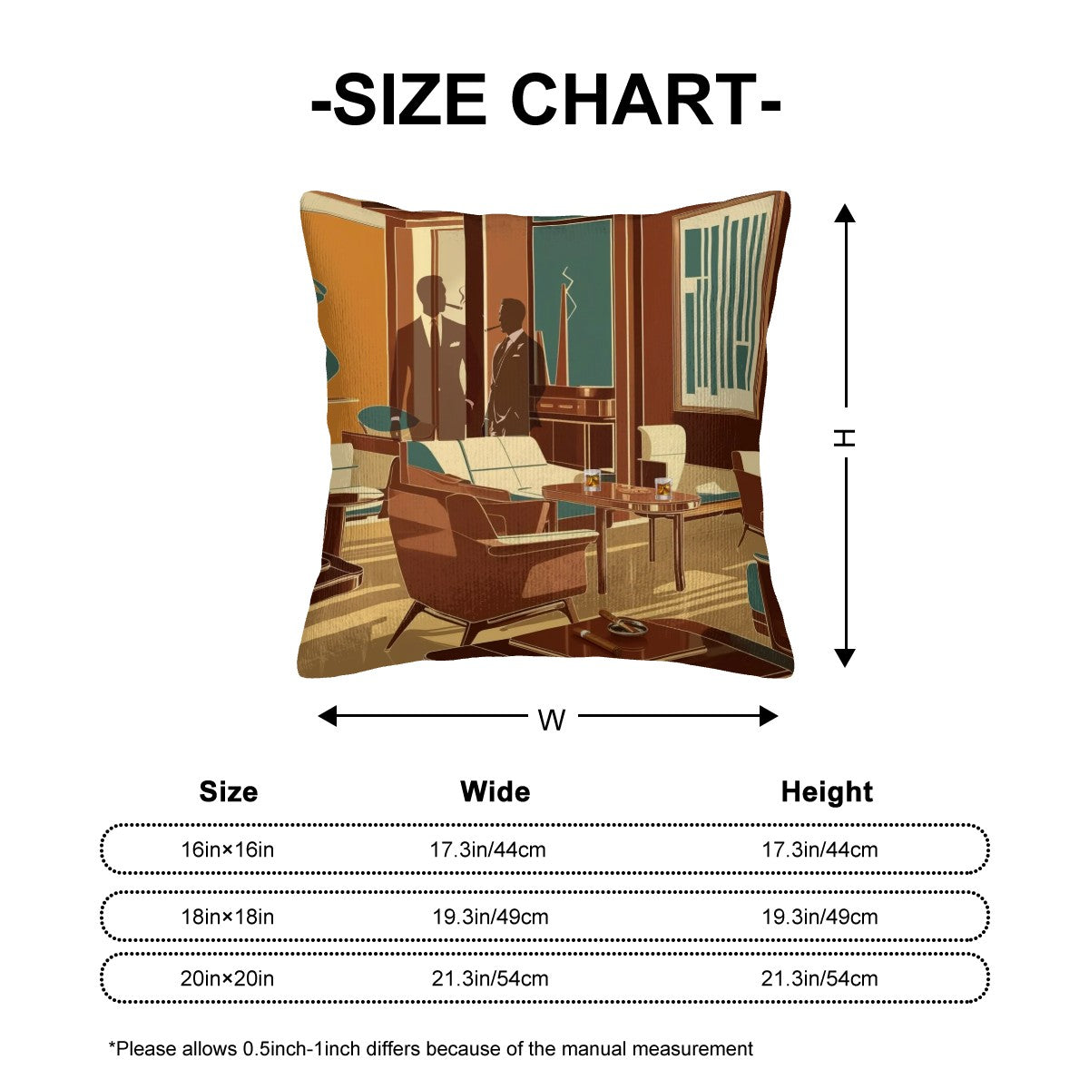 Gentlemans Mid Mod Lounge, Mid Century Modern Corduroy Throw Pillow Covers (Double-Sided Design) - Mid Century Modern Gal