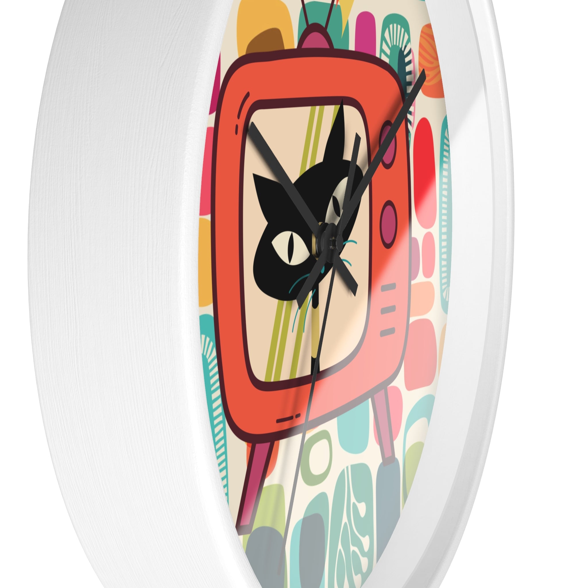 Atomic Cat Mid Century Amoeba Designed, Kitschy Kitchen, Livingroom, Den Office MCM Wall Clock - Mid Century Modern Gal