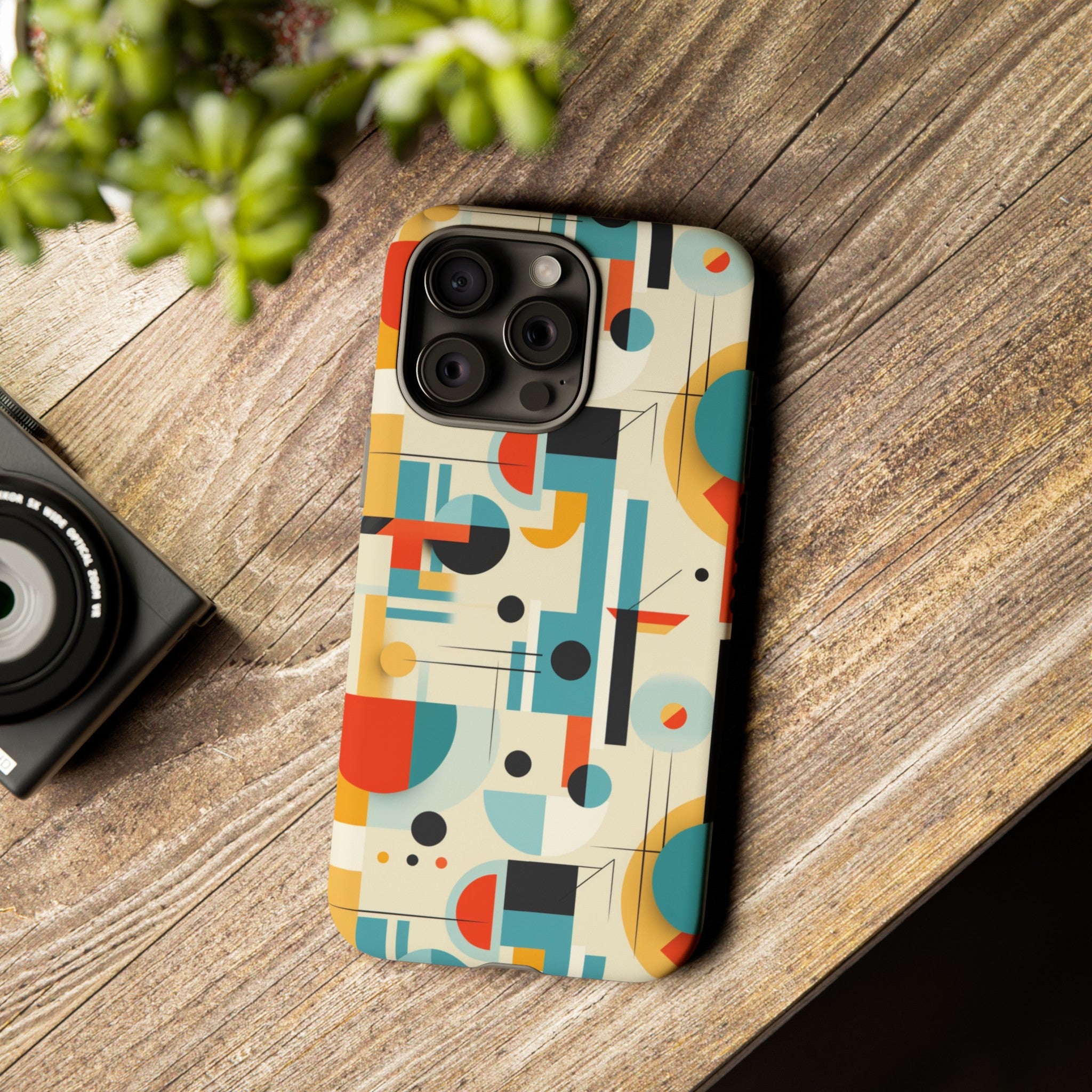 Bauhaus Designed Mid Mod Geometric Groovy Smart Phone, iPhone, Samsung Compatible Tough Cases