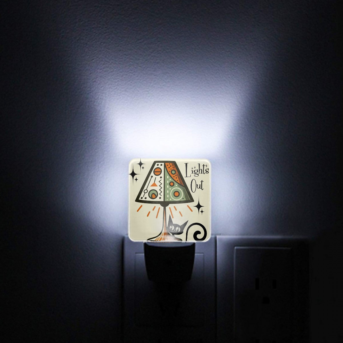 Atomic Cat Kitschy Cute Lights Out Set Of Two Mid Century Modern Night Lights - Mid Century Modern Gal