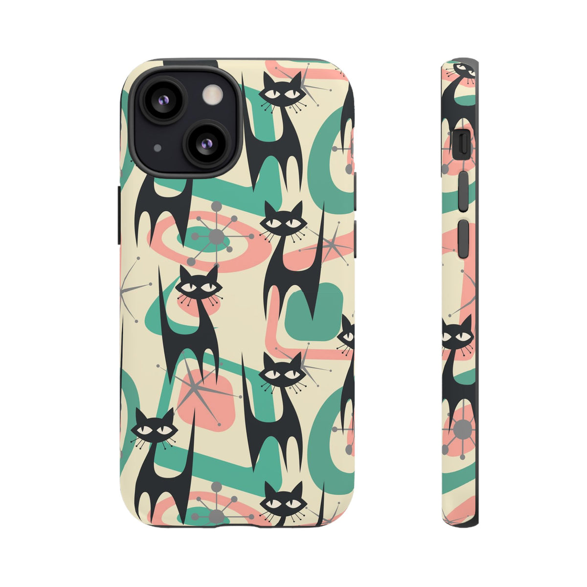 Atomic Cat Mid Century Modern Starburst Retro Kitsch Tough Phone Case - Mid Century Modern Gal