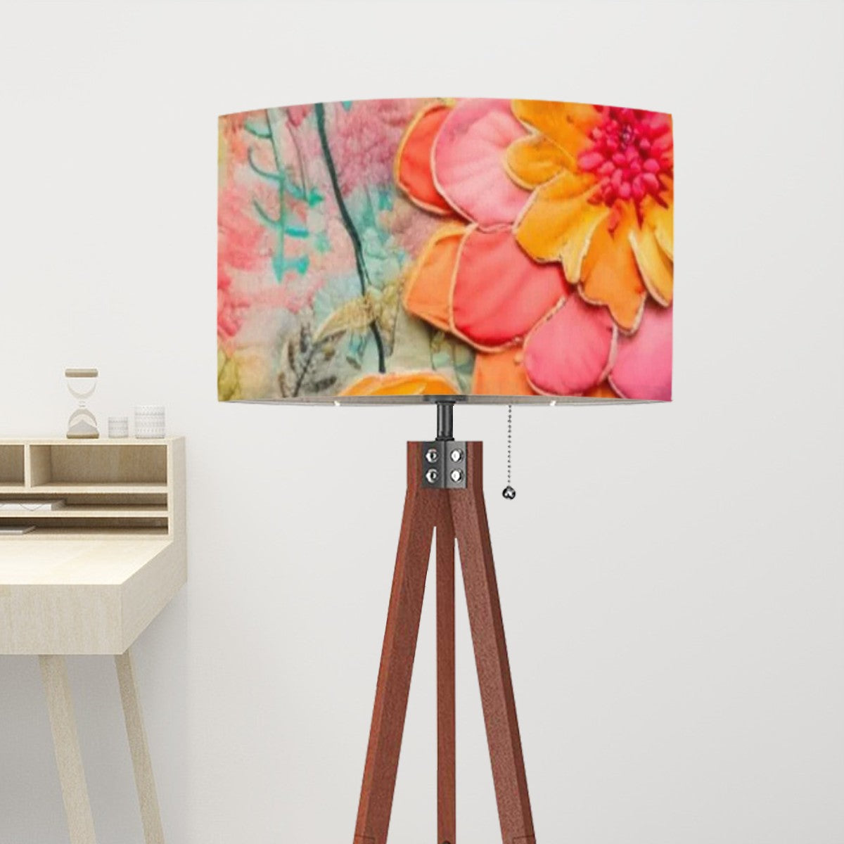 Bohemian Floral Retro Tripod Floor Lamp - Mid Century Modern Gal