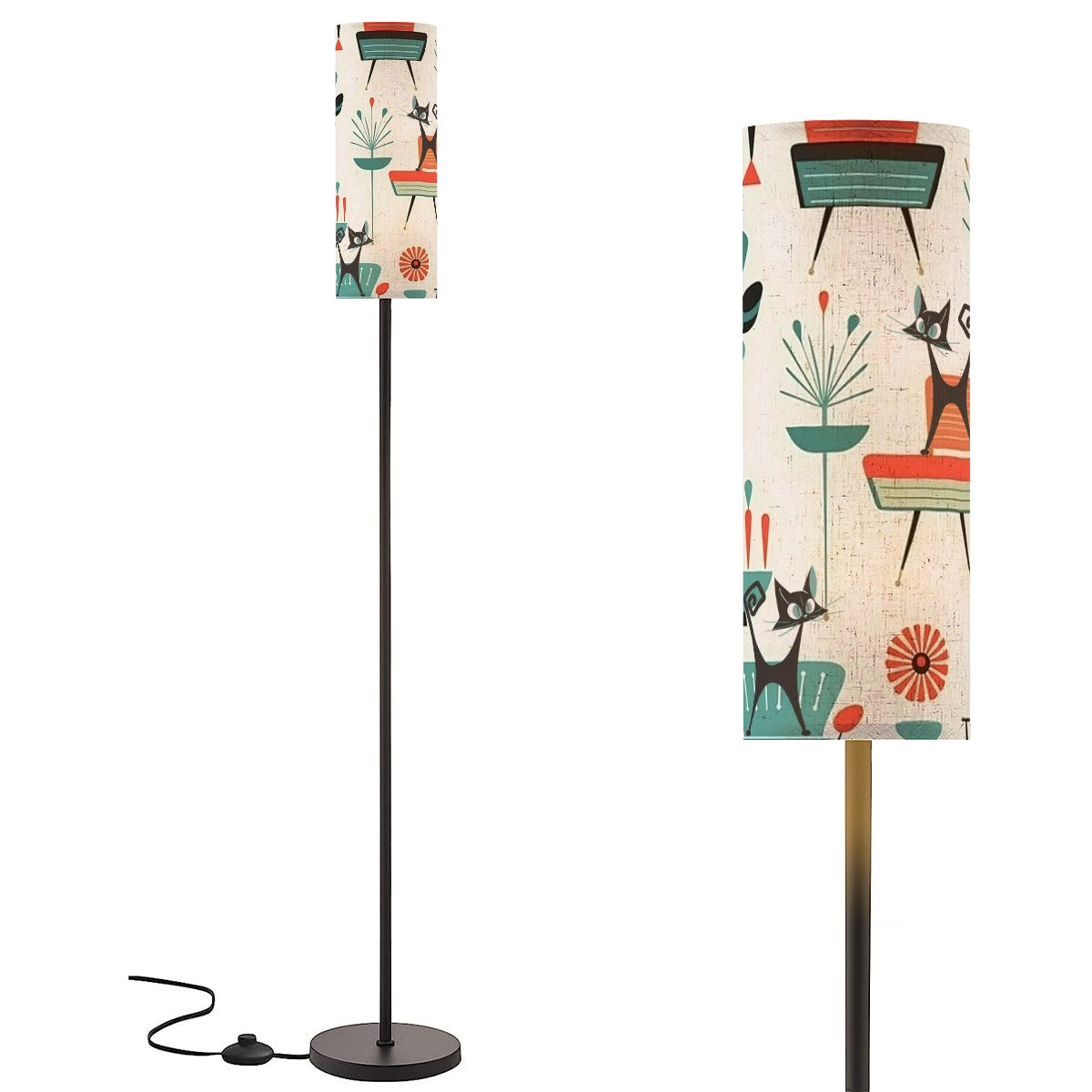 Atomic Kitschy Cats, Mid Century Modern Mod Slim Floor Lamp Modern By Mid Century Modern Gal - Mid Century Modern Gal