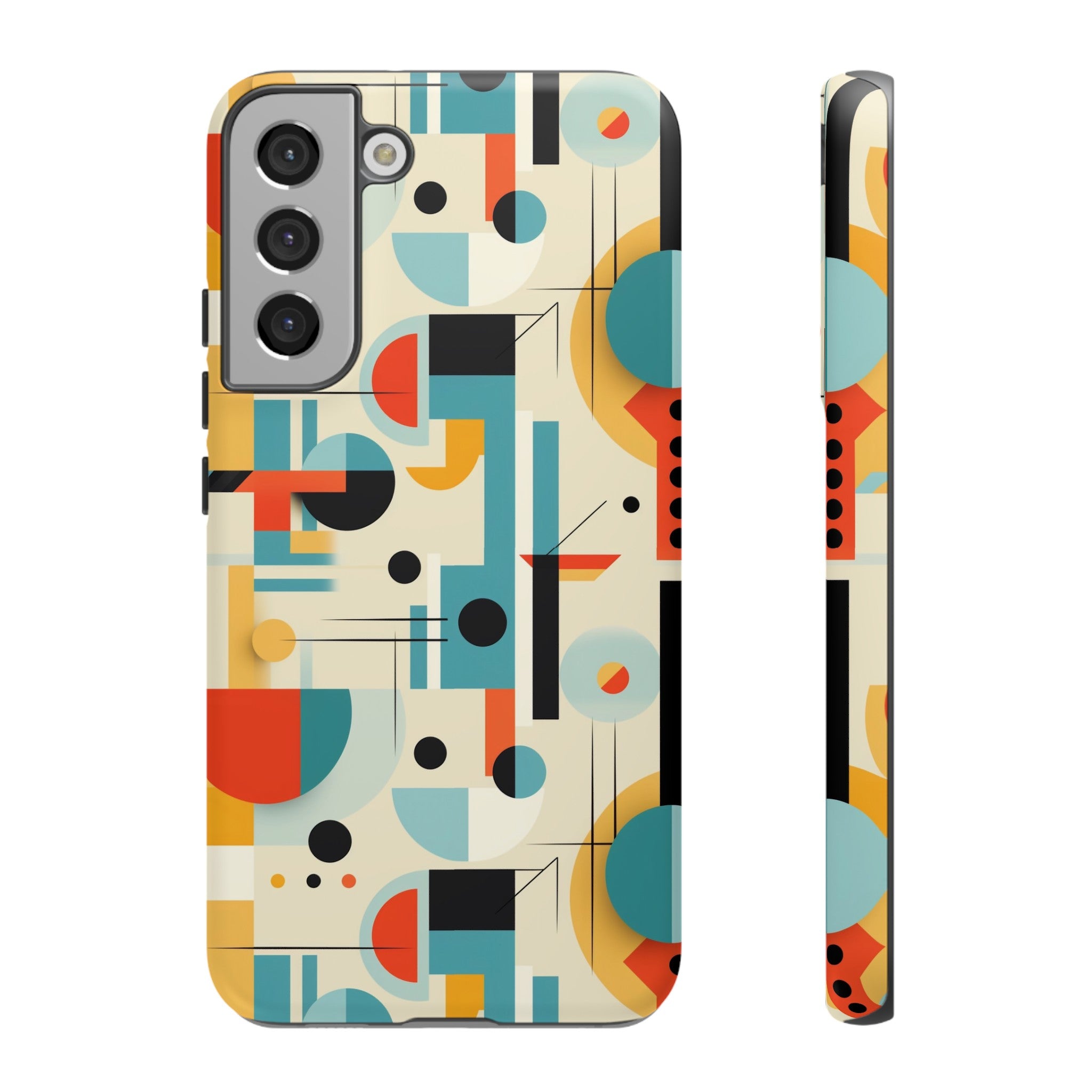 Bauhaus Designed Mid Mod Geometric Groovy Smart Phone, iPhone, Samsung Compatible Tough Cases