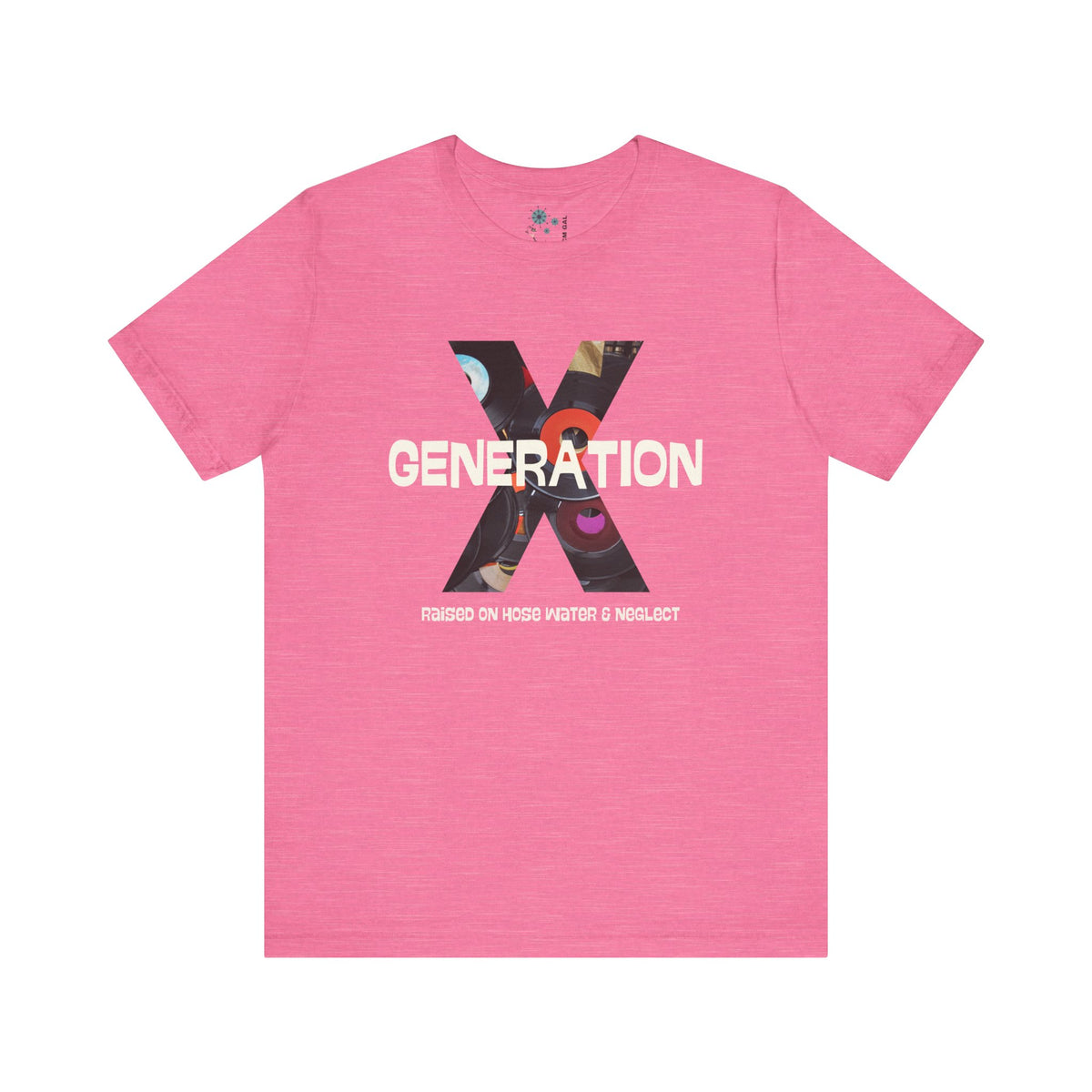 Generation X Retro Tee, Raised On Hose Water And Neglect Unisex Jersey Short Sleeve Tee - Mid Century Modern Gal