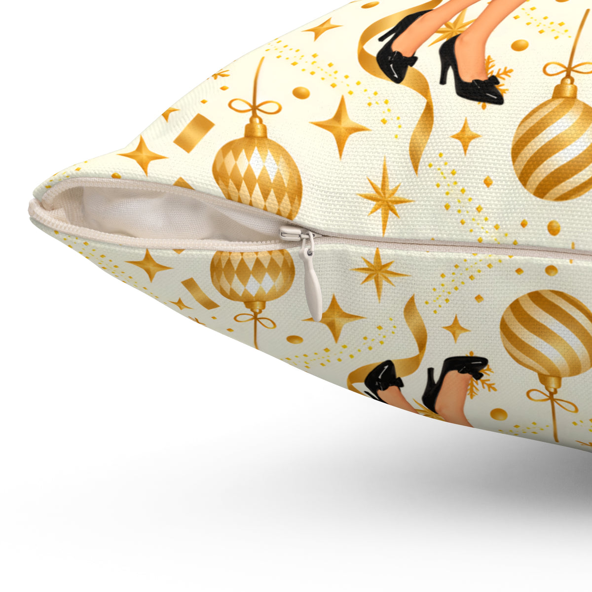 Mid Century Modern Christmas Party Martini Couple Pillow Insert and Cover