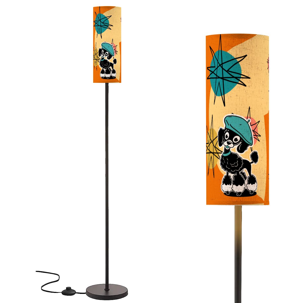 Franciscan Starburst, Kitschy Mod Poodle Mid Century Modern Floor Lamp - Mid Century Modern Gal