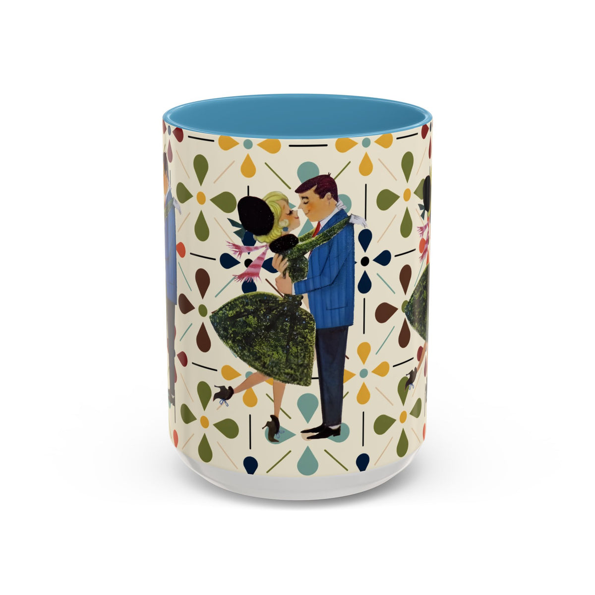 Mid Century Modern 50s Christmas Scandi Flower Kitschy Mug - Mid Century Modern Gal
