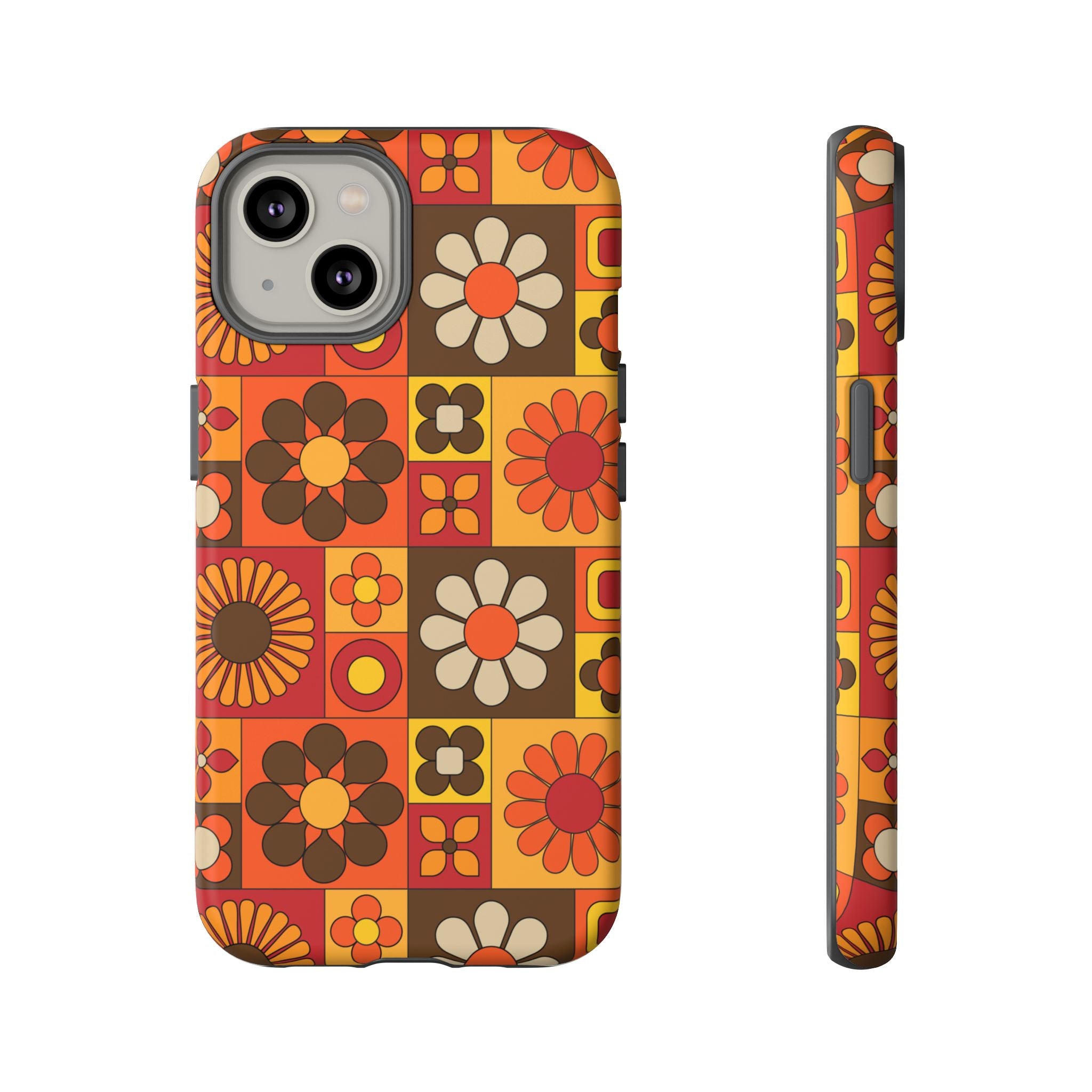 Retro 70s Mid Mod Floral Phone Case | Tough Cases for Flower Lovers - Mid Century Modern Gal
