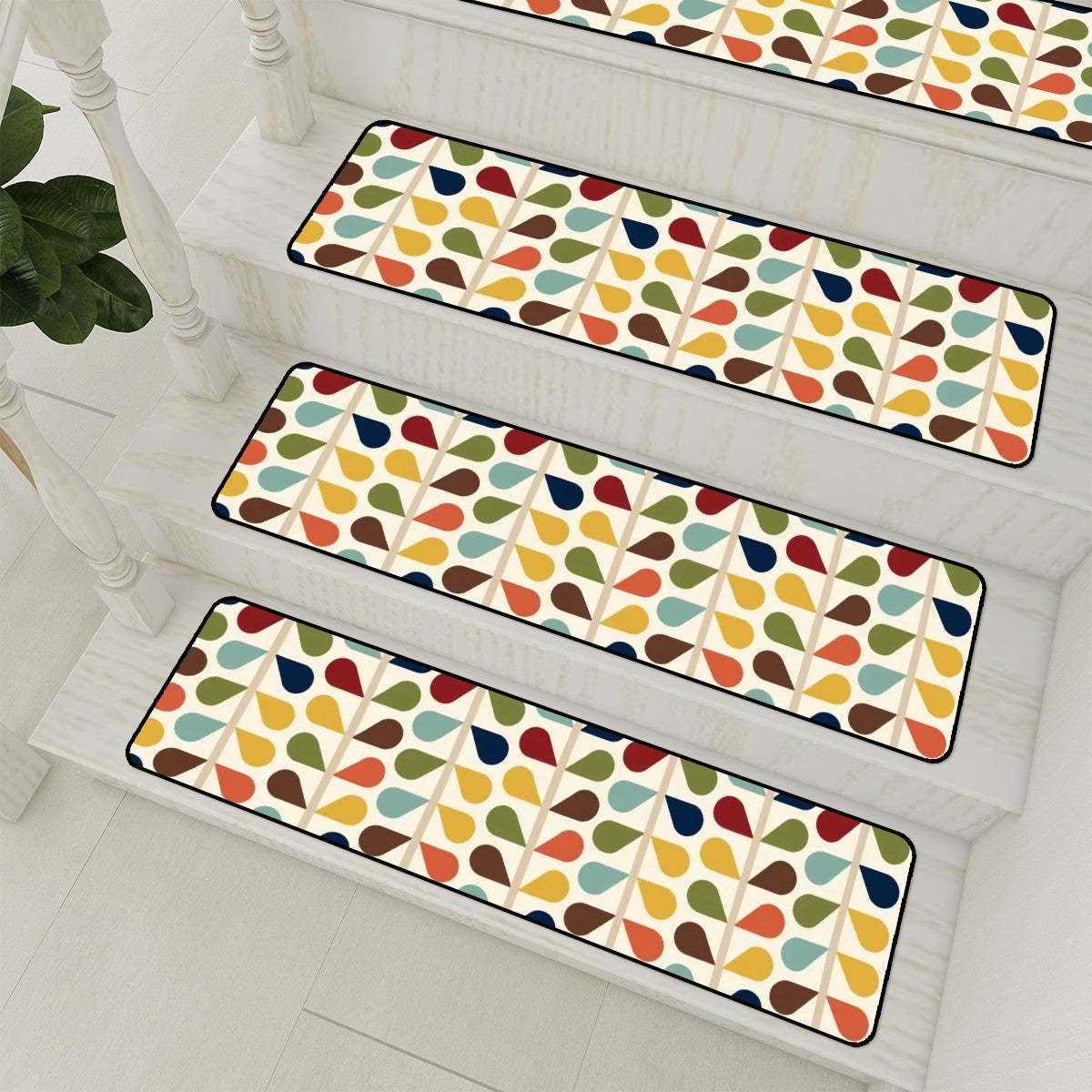 Mid Century Modern Scandinavian Designed Non Slip Carpet for Stairs Treads - Mid Century Modern Gal