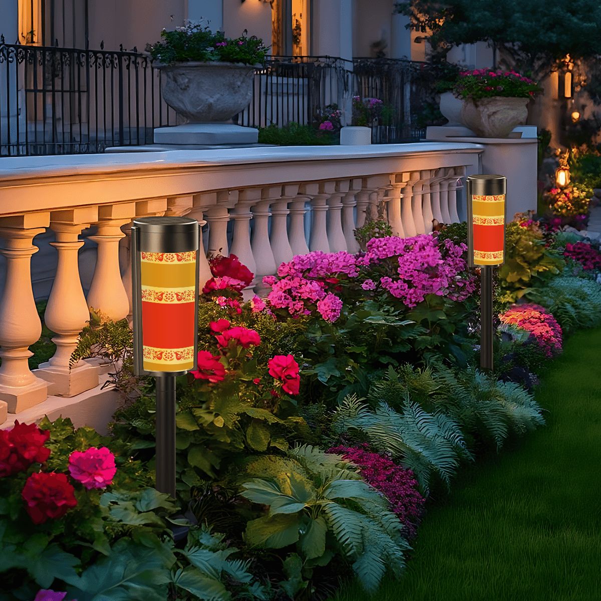 Pyrex Friendship Welcoming Garden Kitschy Mod Retro Outdoor Solar Lights - Mid Century Modern Gal