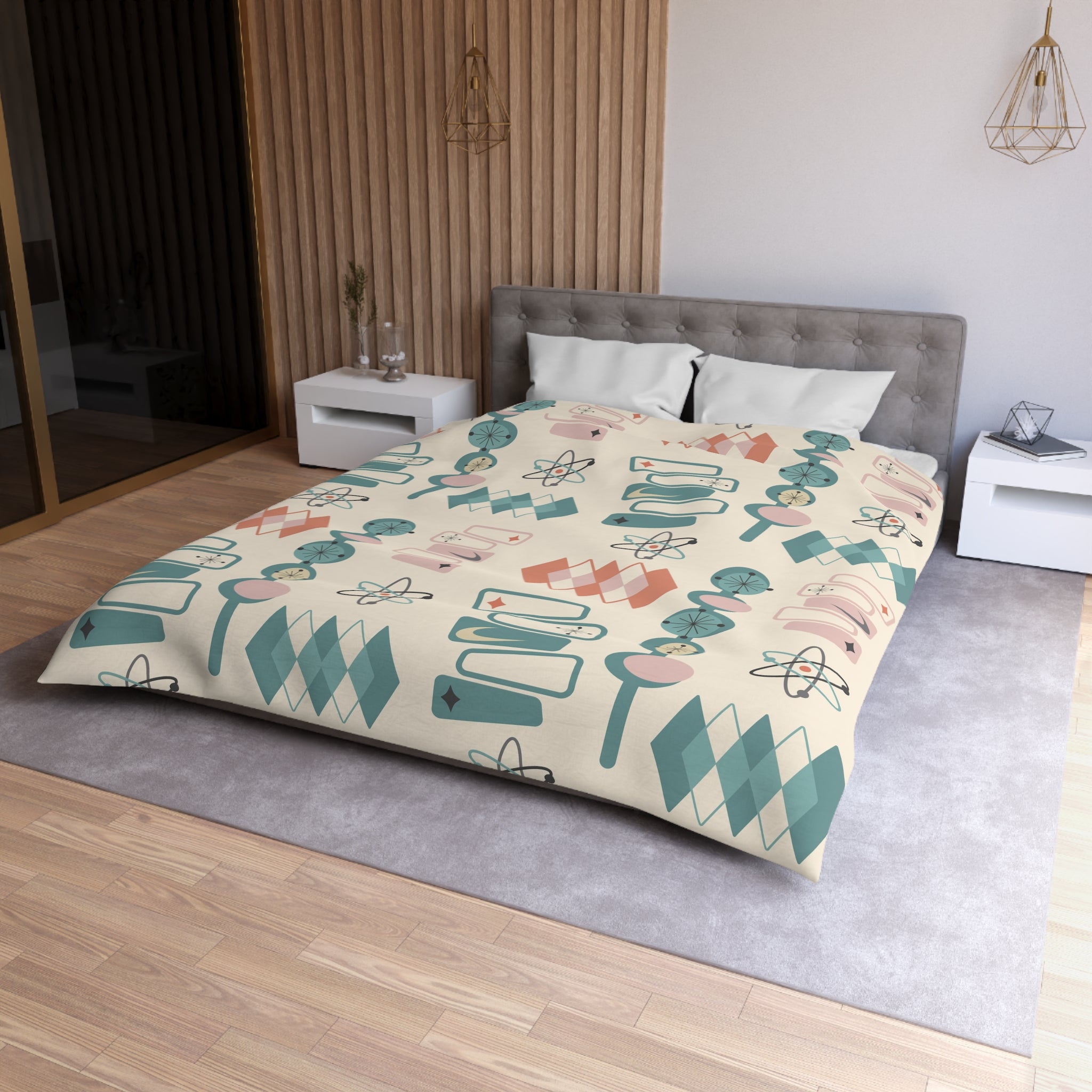 Mid Century Modern Googie Designs, Palm Springs Style, MCM Duvet Cover - Mid Century Modern Gal