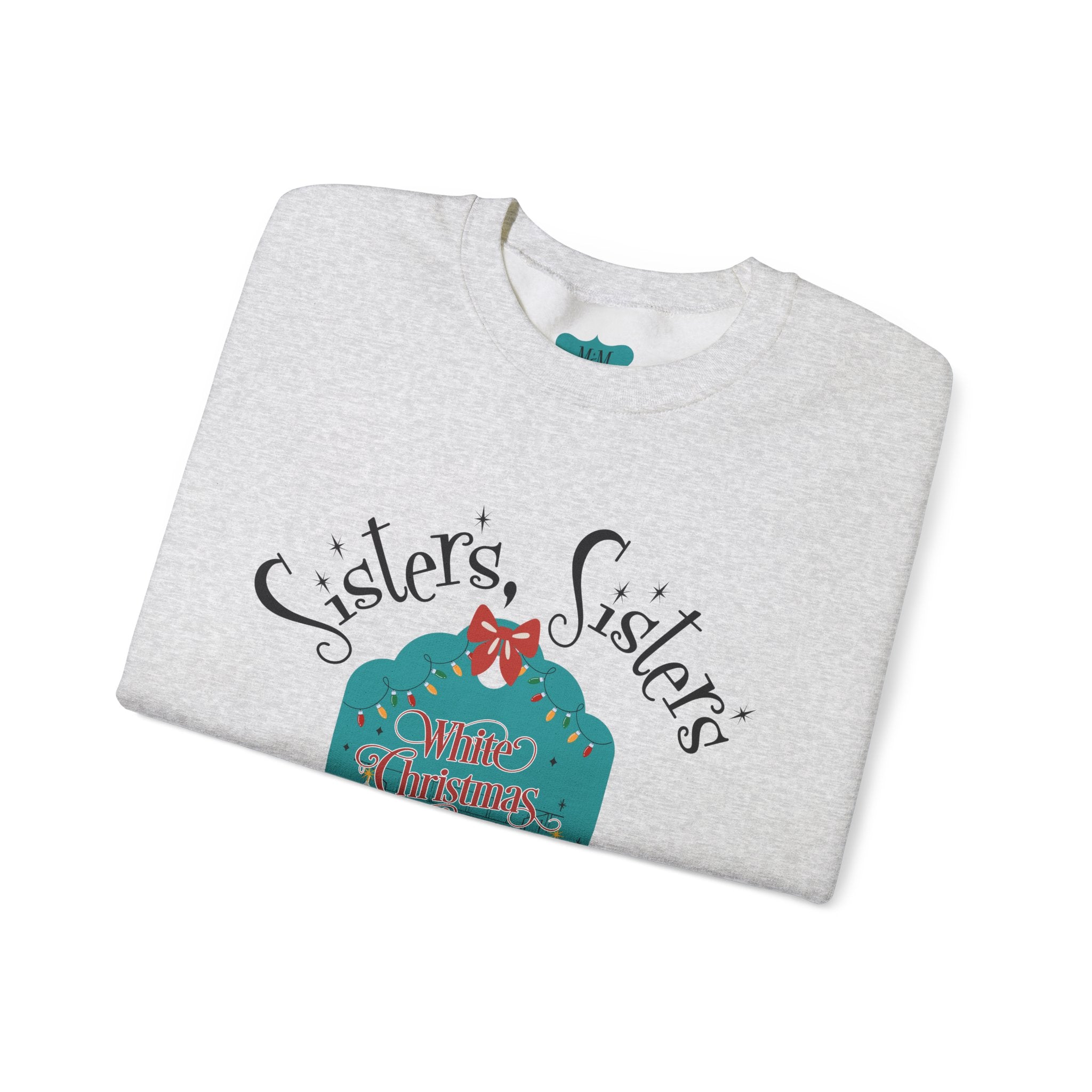Wallace And Davis Retro Christmas Sweatshirt, Cozy Unisex Holiday Sisters Sisters Matching Sweaters - Mid Century Modern Gal