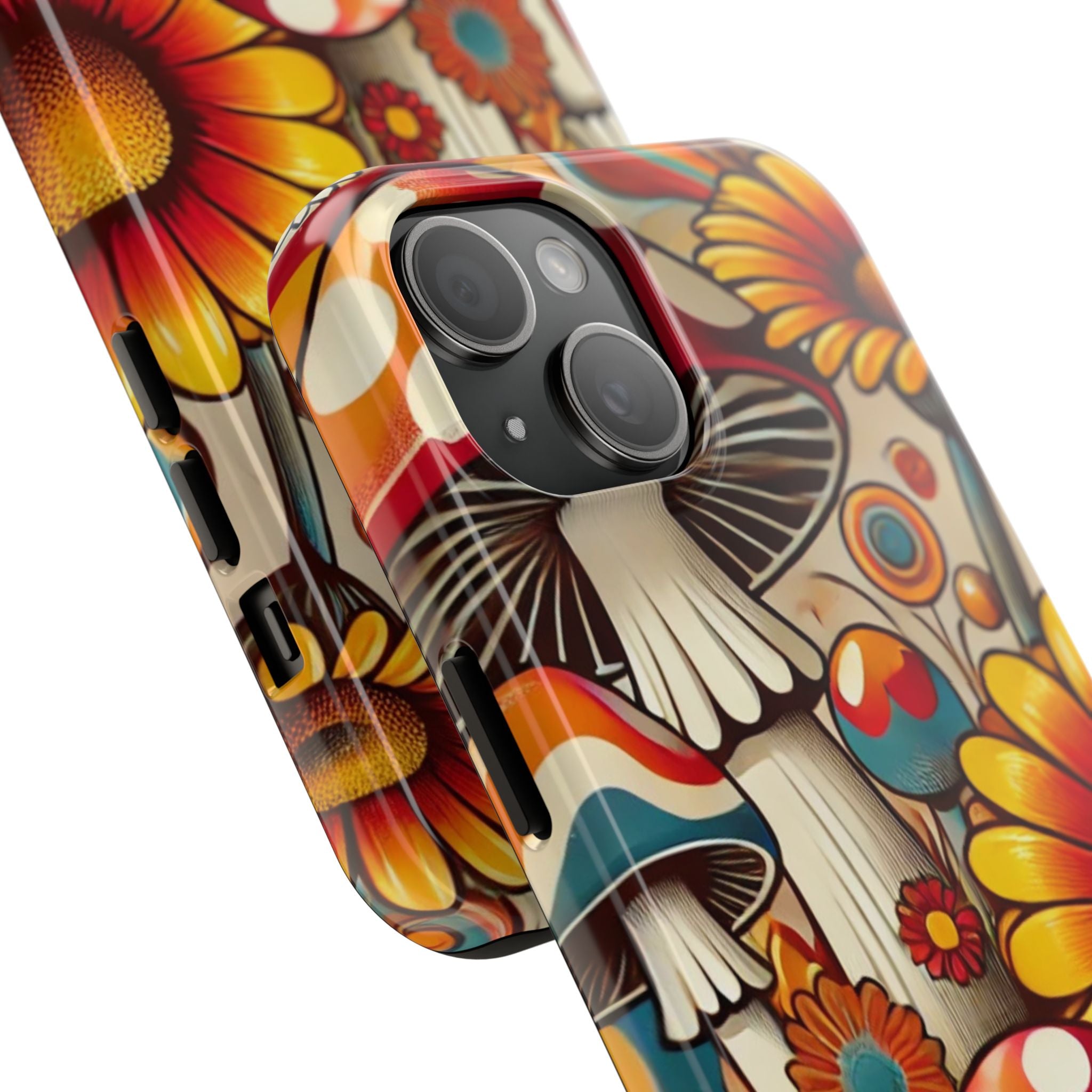 Bohemian Floral Mushroom Tough Phone Case - Trendy Protection for Nature Lovers - Mid Century Modern Gal