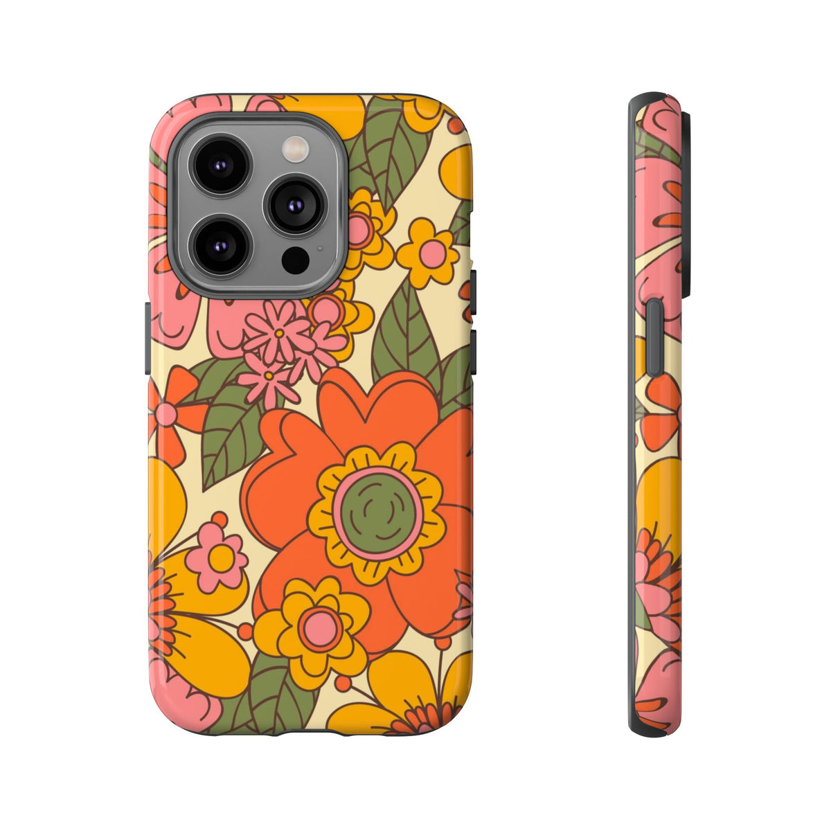 Groovy Retro Flower Power Vintage Inspired Pattern Smart Phones Tough Phone Cases