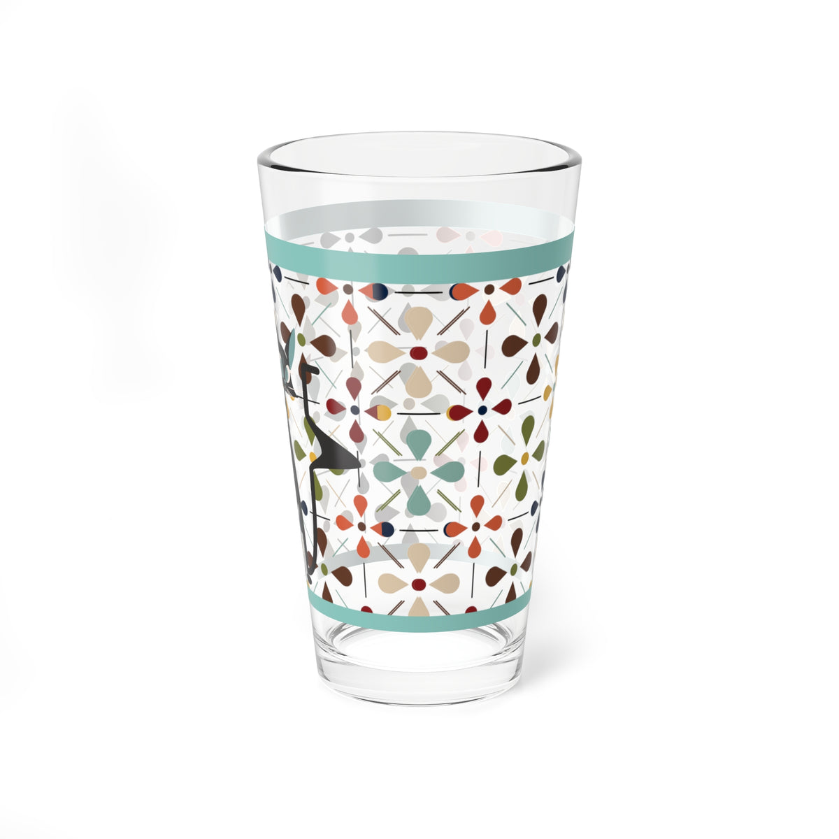 Mid Century Modern Barware, Atomic Cat Drinking Glass, Cool Cat Couples Gifts, Gift For Mom, Housewarming Gifts - Mid Century Modern Gal