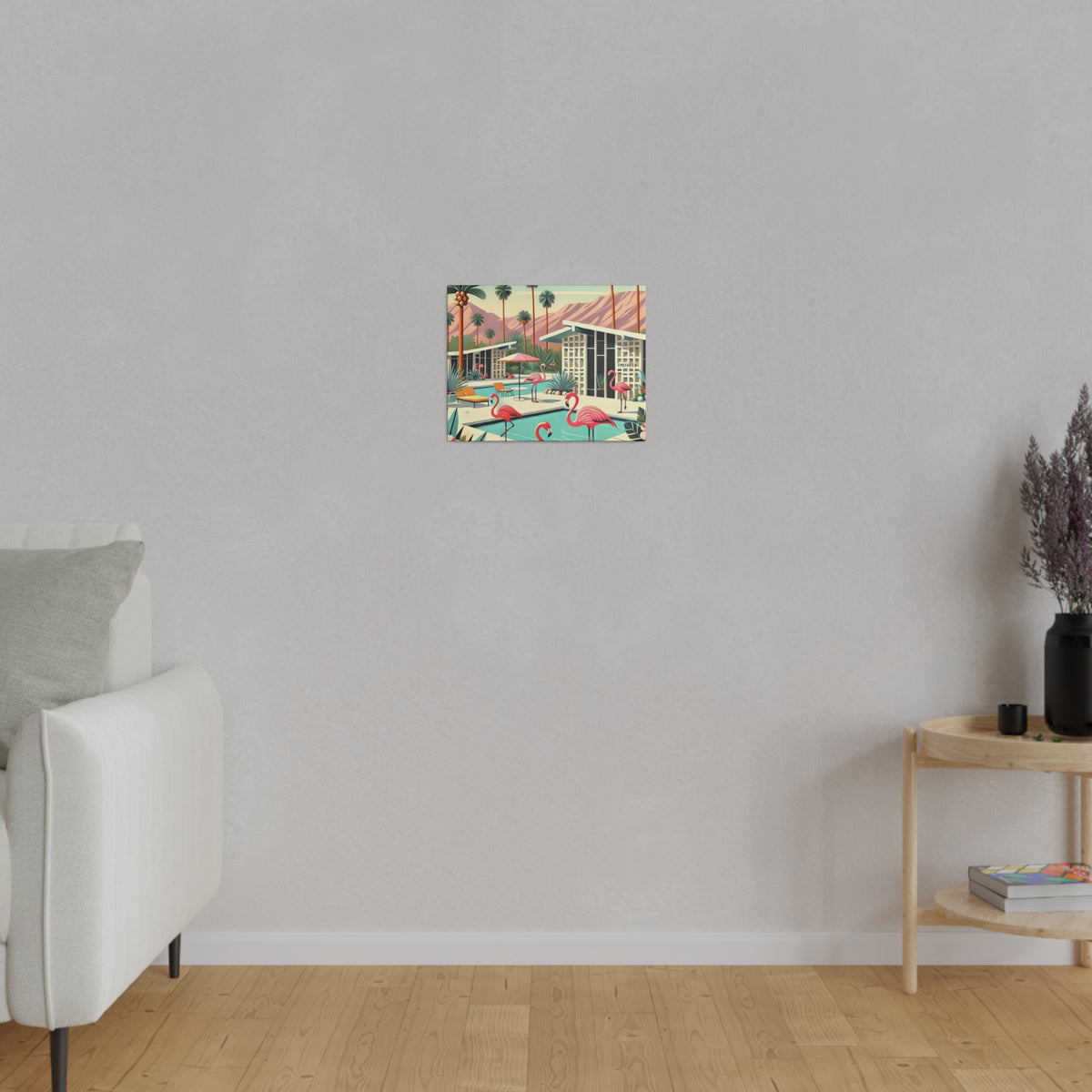 50s Mid Century Modern Wall Art, Palm Springs Flamingo Breeze Block MCM Art - Mid Century Modern Gal