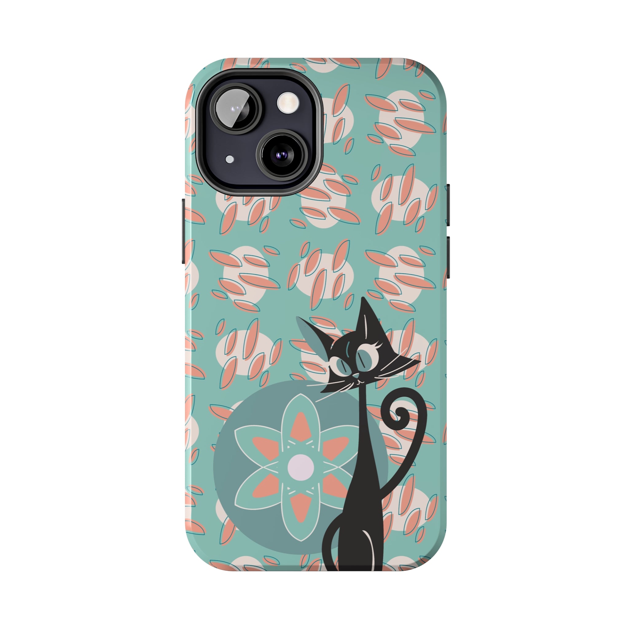 Atomic Cat, Mid Century Modern Funky Fun Smart Phone Tough Phone Cases - Mid Century Modern Gal