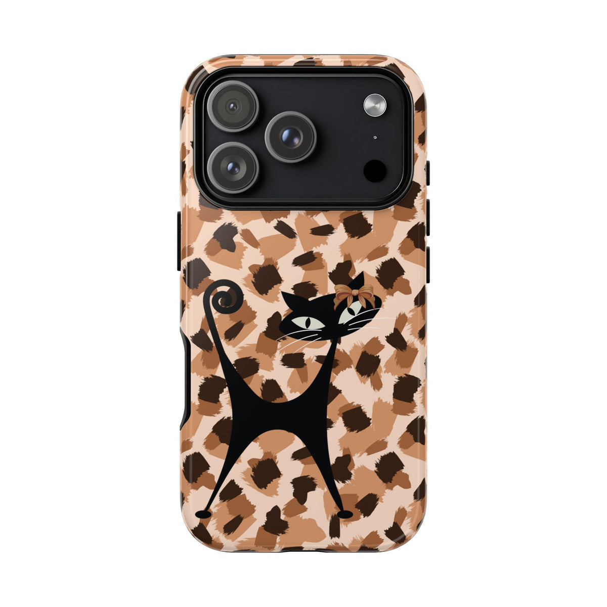 Mid Century Modern Atomic Cat, Animal Print Kitschy Trendy Smart Phone Tough Cases
