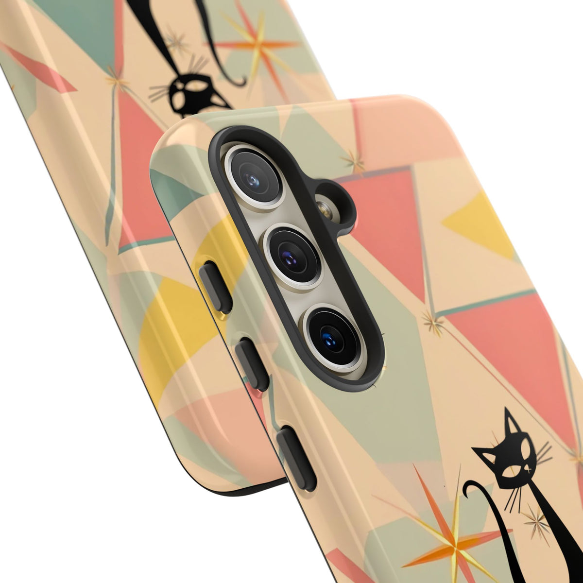 Atomic Cat Mid Mod Retro Cat Phone Case | Tough Cases with Vintage Vibe | Ideal for Cat Lovers