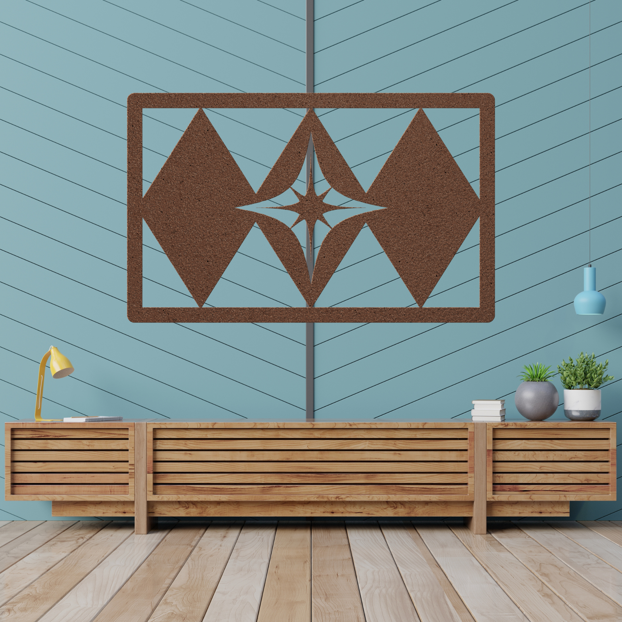 Mid Century Modern Starbust Metal Wall Art, Shadow Box Wall Art - Mid Century Modern Gal