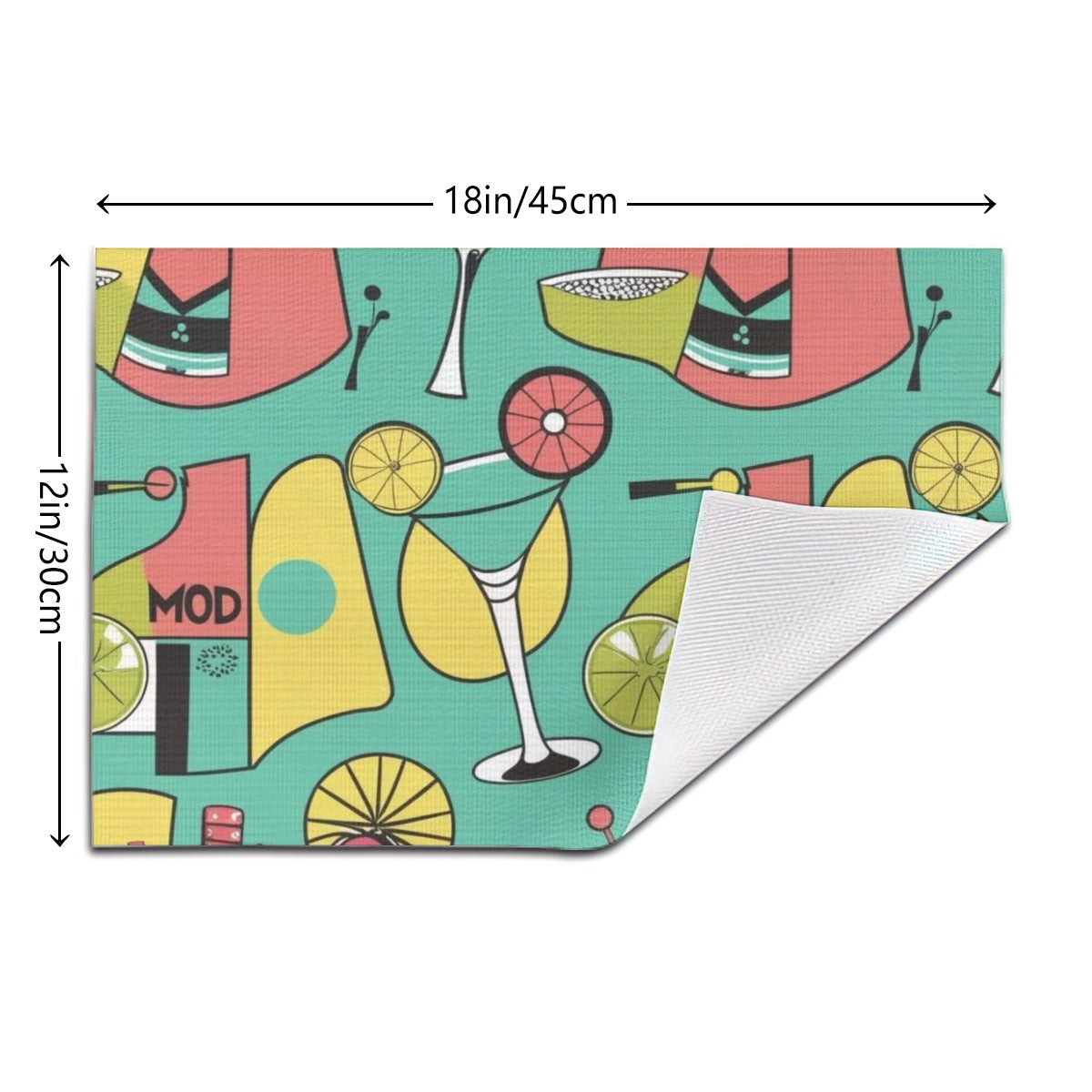 Mid Century Mod Barware Tabletop Kitschy Fun Placemat - Mid Century Modern Gal