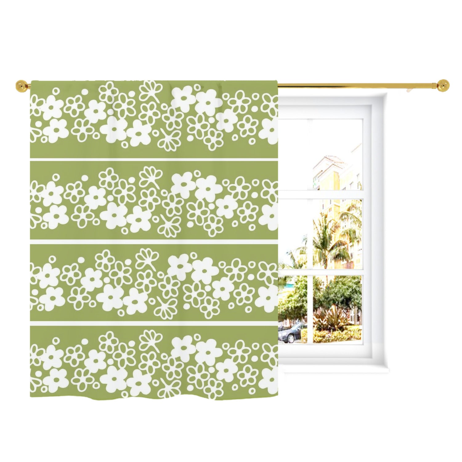 Pyrex Crazy Daisy Single Panel Curtain - Mid Century Modern Gal