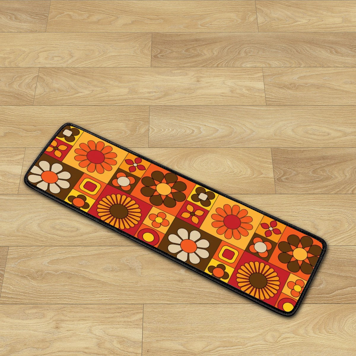 Retro 70s Groovy Mod Flower Hip Mid Century Modern Non Slip Carpet for Stairs Treads - Mid Century Modern Gal