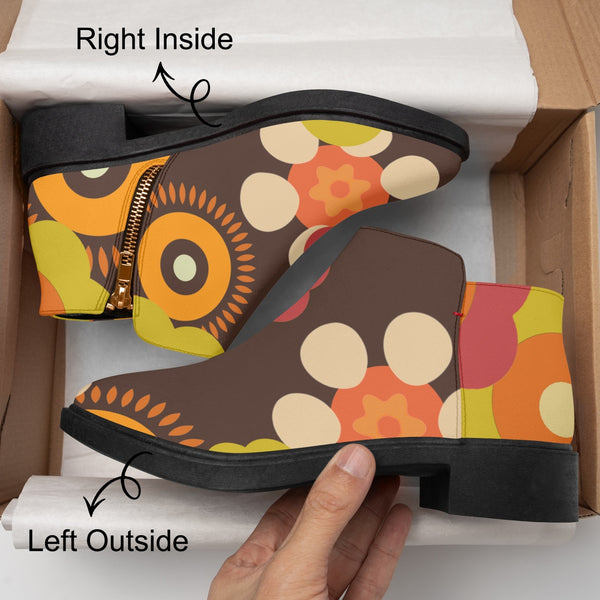 Retro Flower Power Shoe Boot, Trendy 70s Style