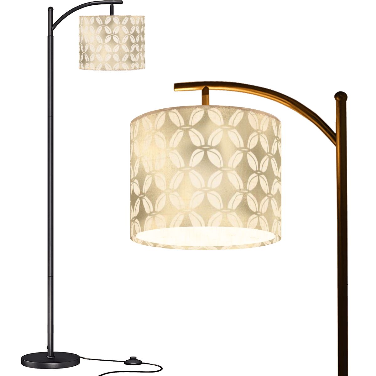 Art Deco Diamond Designed Elegant Modern Arc Floor Lamp - Mid Century Modern Gal