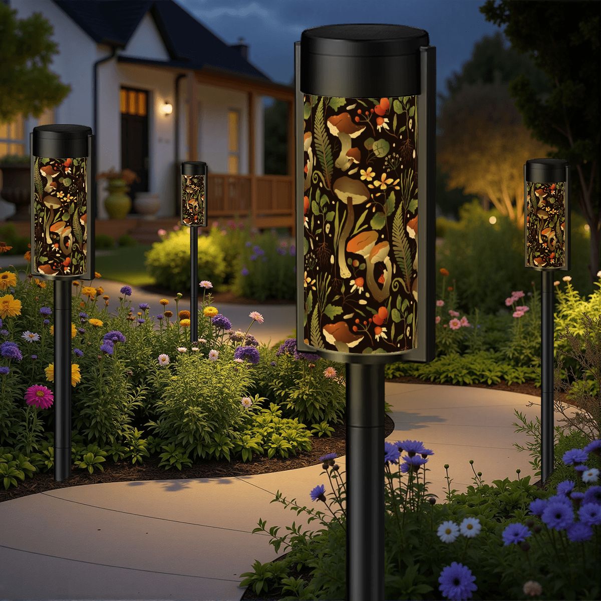 Retro Mushroom Magial Mystical Mid Mod Outdoor Garden Solar Lights - Mid Century Modern Gal