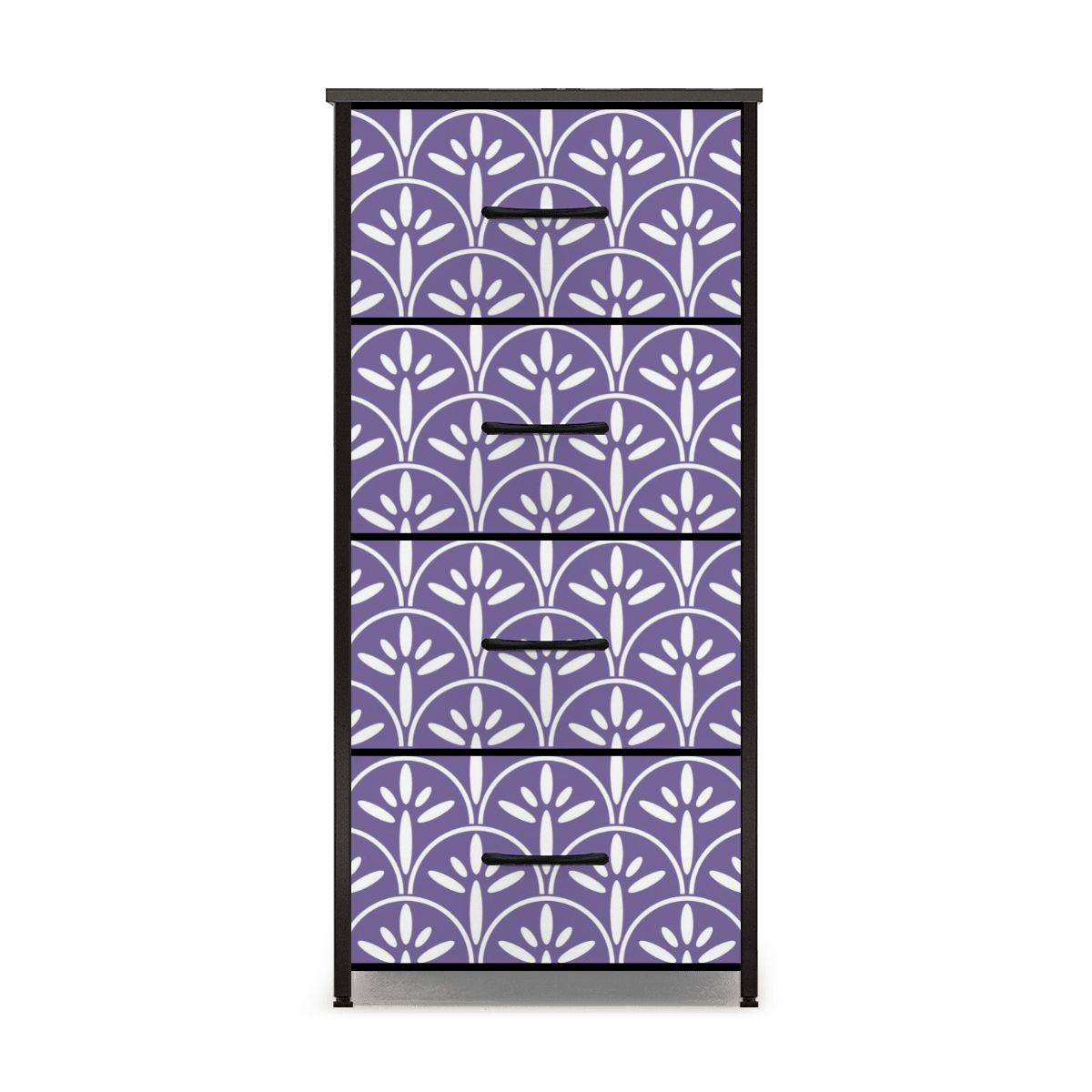 Mid Century Modern Stylish Art Deco Purple and White MCM 4-Drawer Dresser - Mid Century Modern Gal